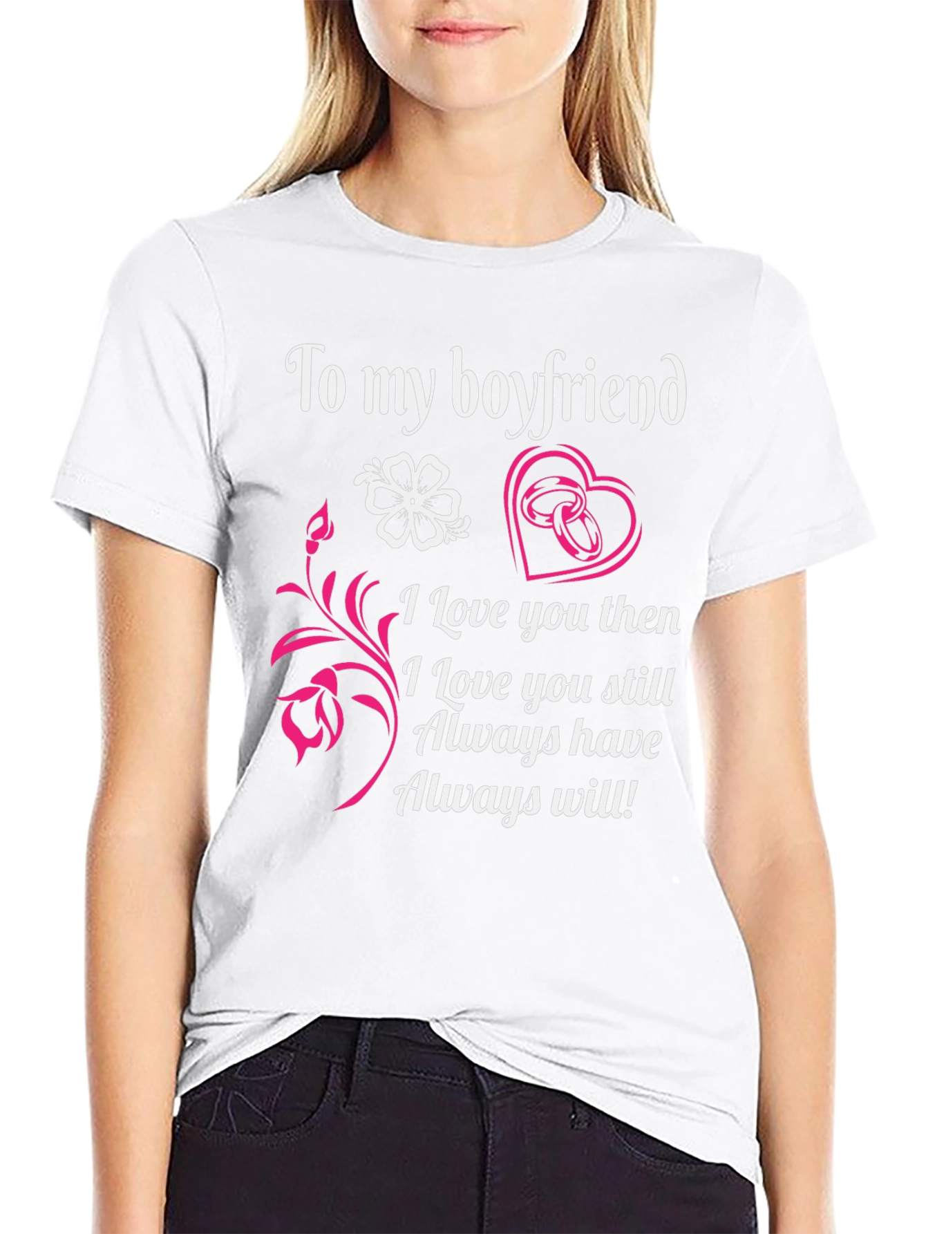 Boyfriend Tee: Forever Love Design