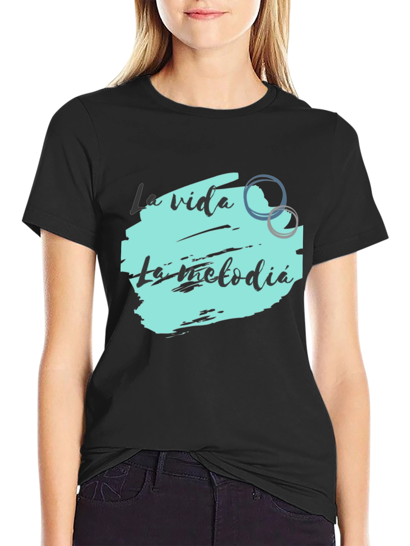 La Vida La Melodia Black Graphic Tee