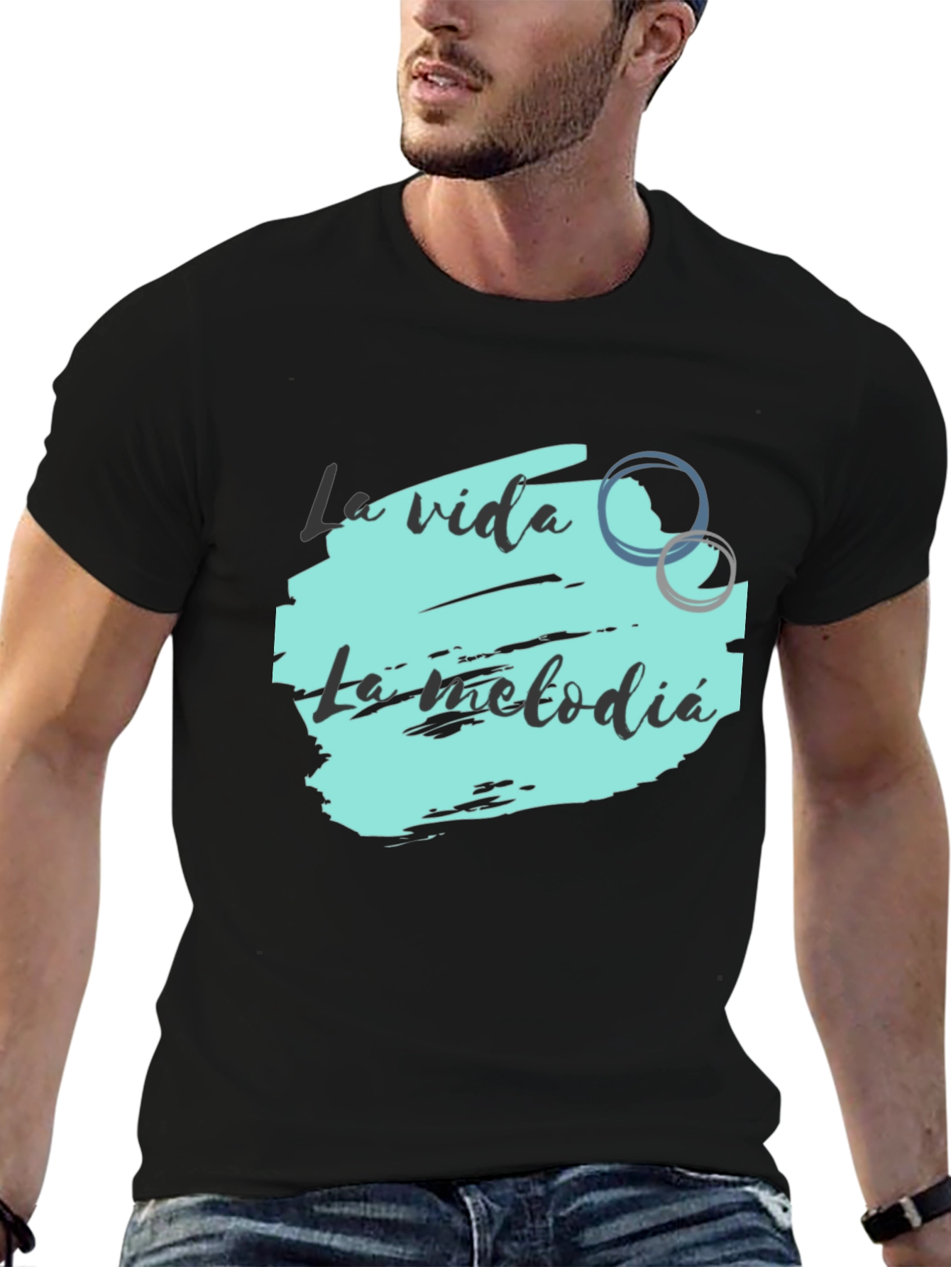 La Vida La Melodia Black Graphic Tee