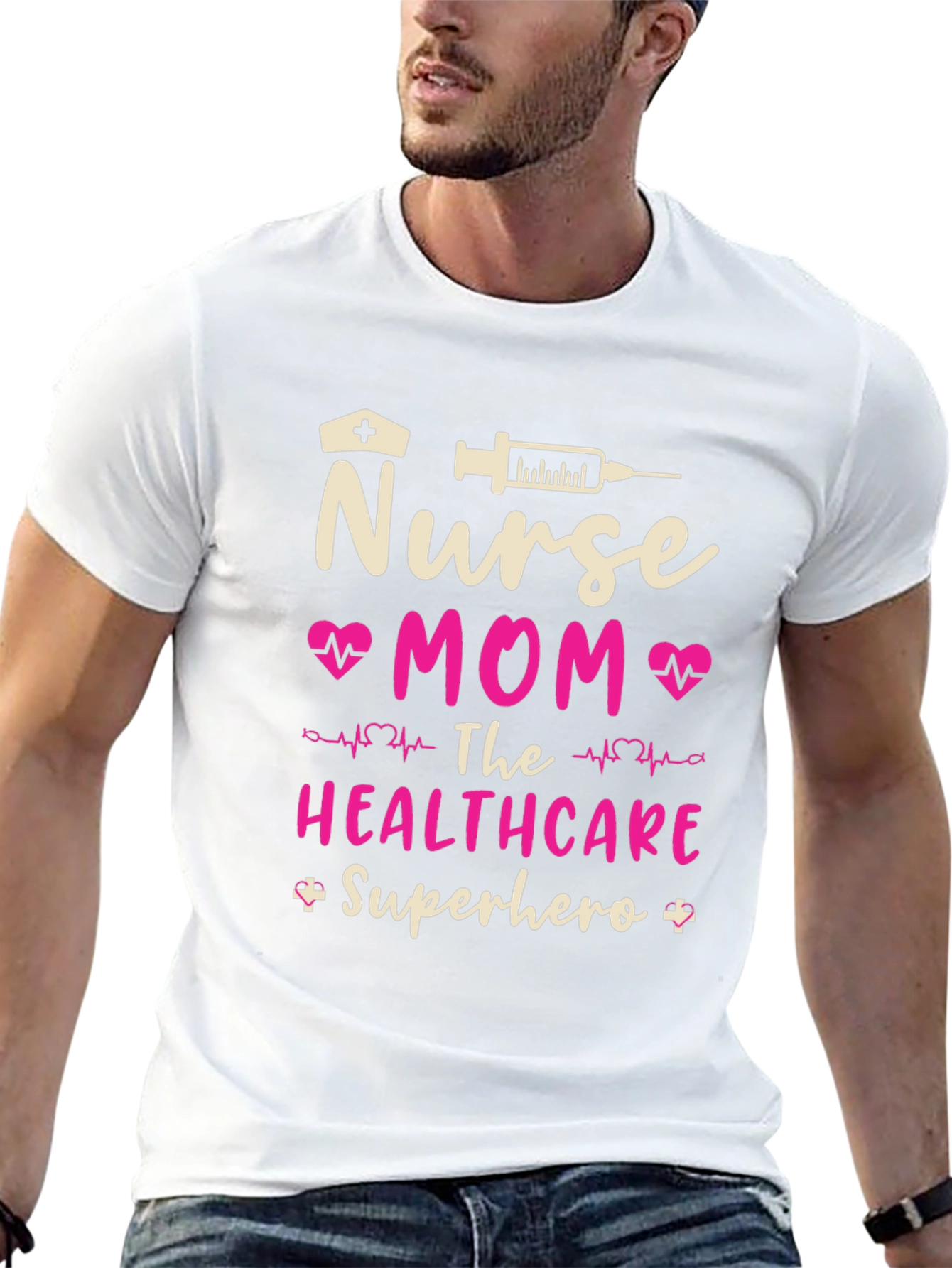 Nurse Mom Superhero Black T-Shirt