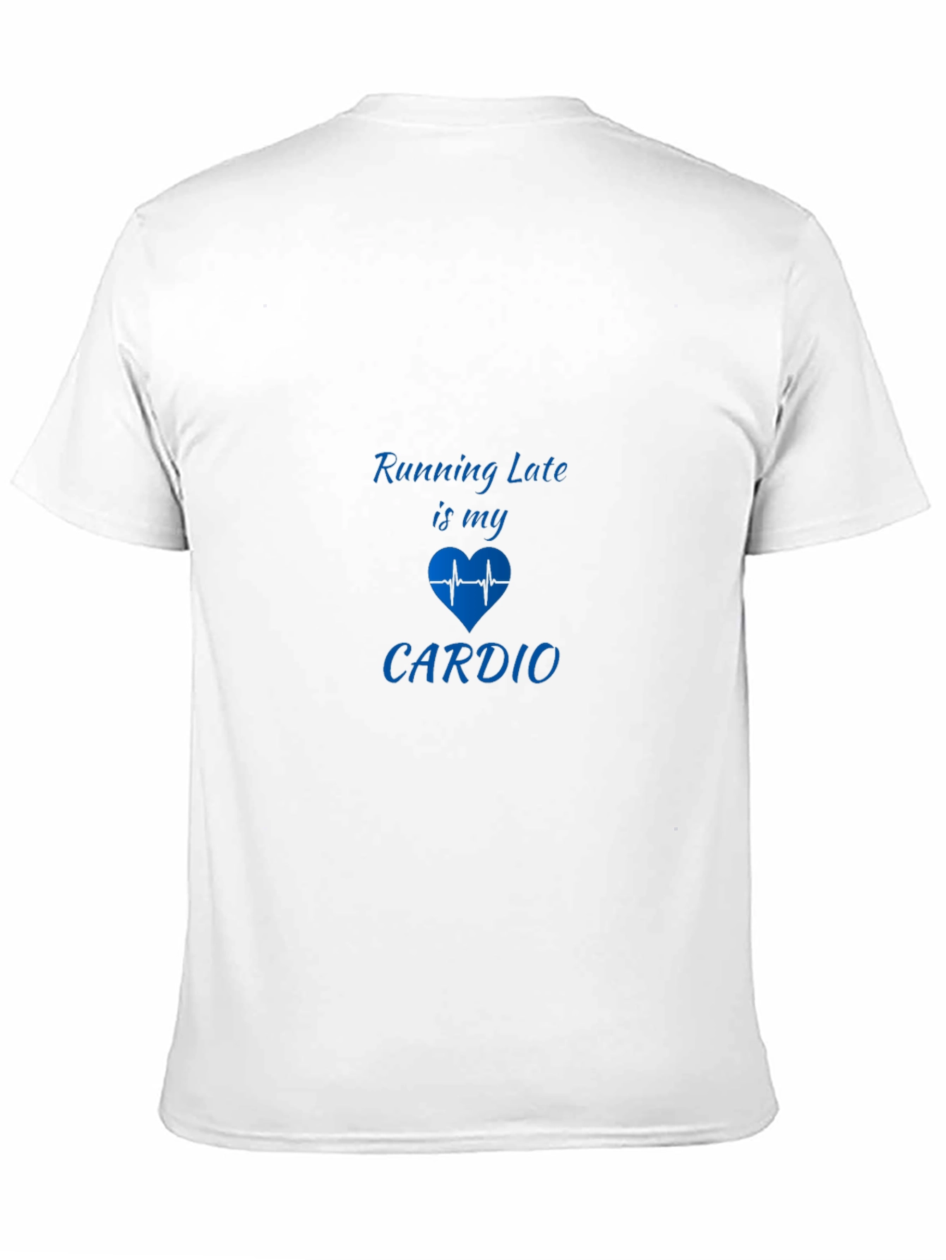 Funny Running Late Cardio Graphic Tee - Black