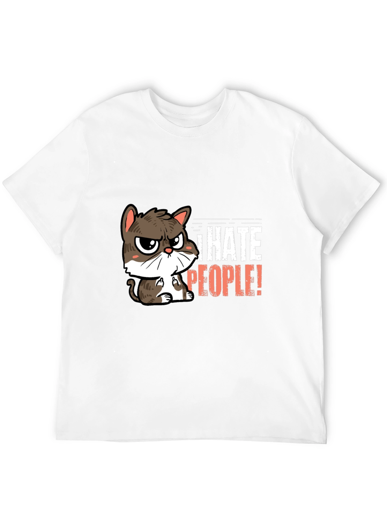 I Hate People Cat Graphic T-Shirt