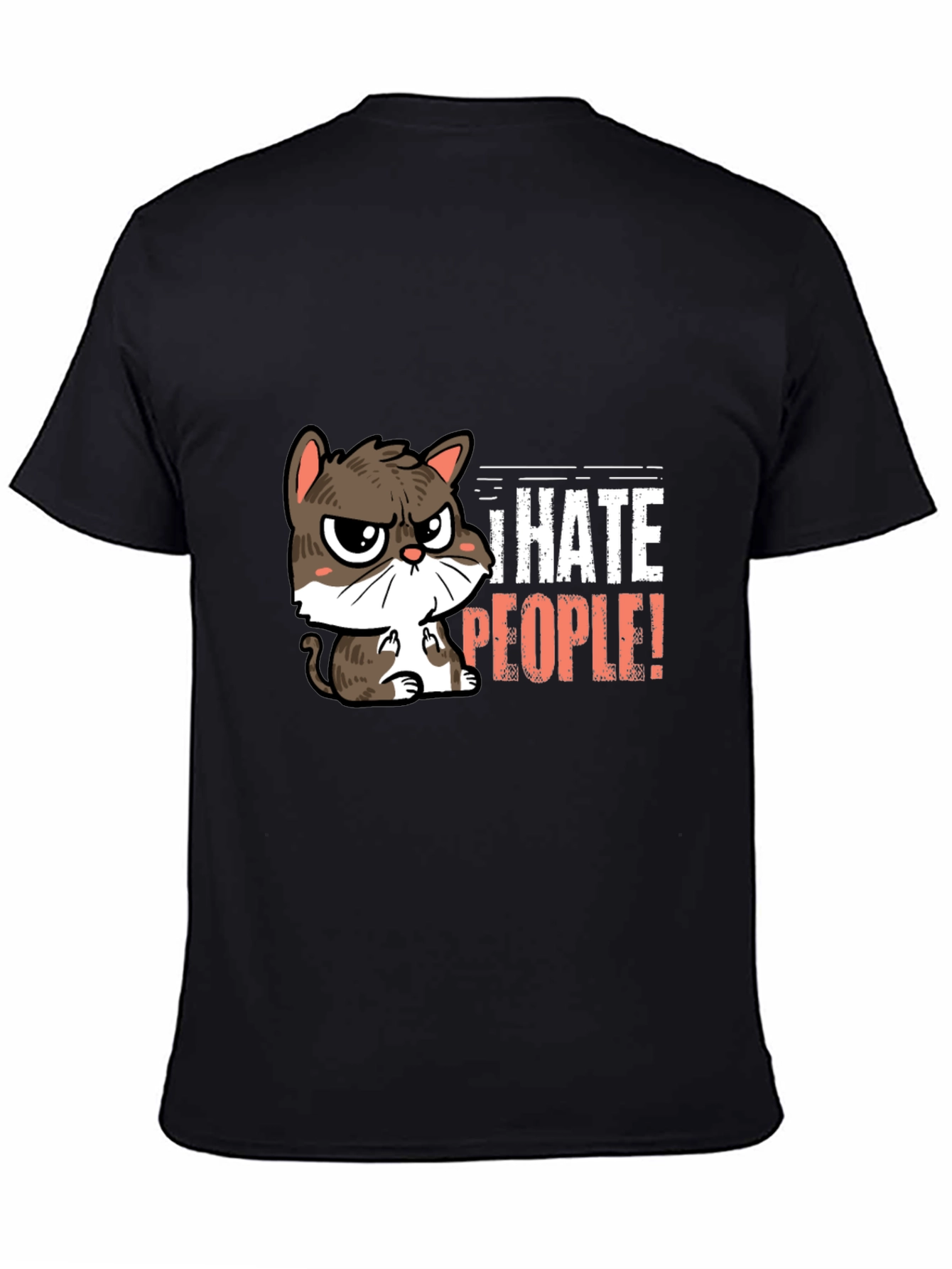 I Hate People Cat Graphic T-Shirt