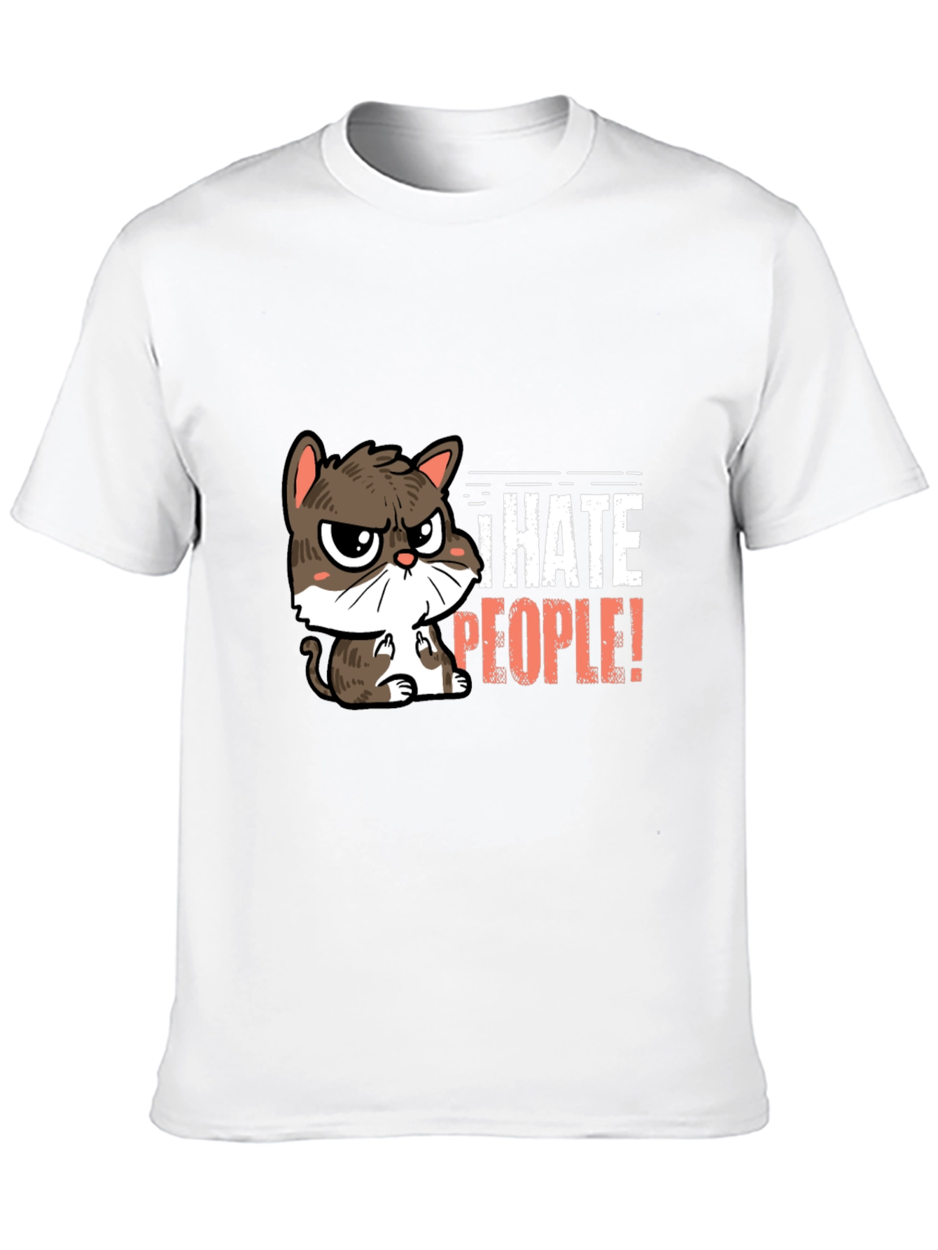 I Hate People Cat Graphic T-Shirt