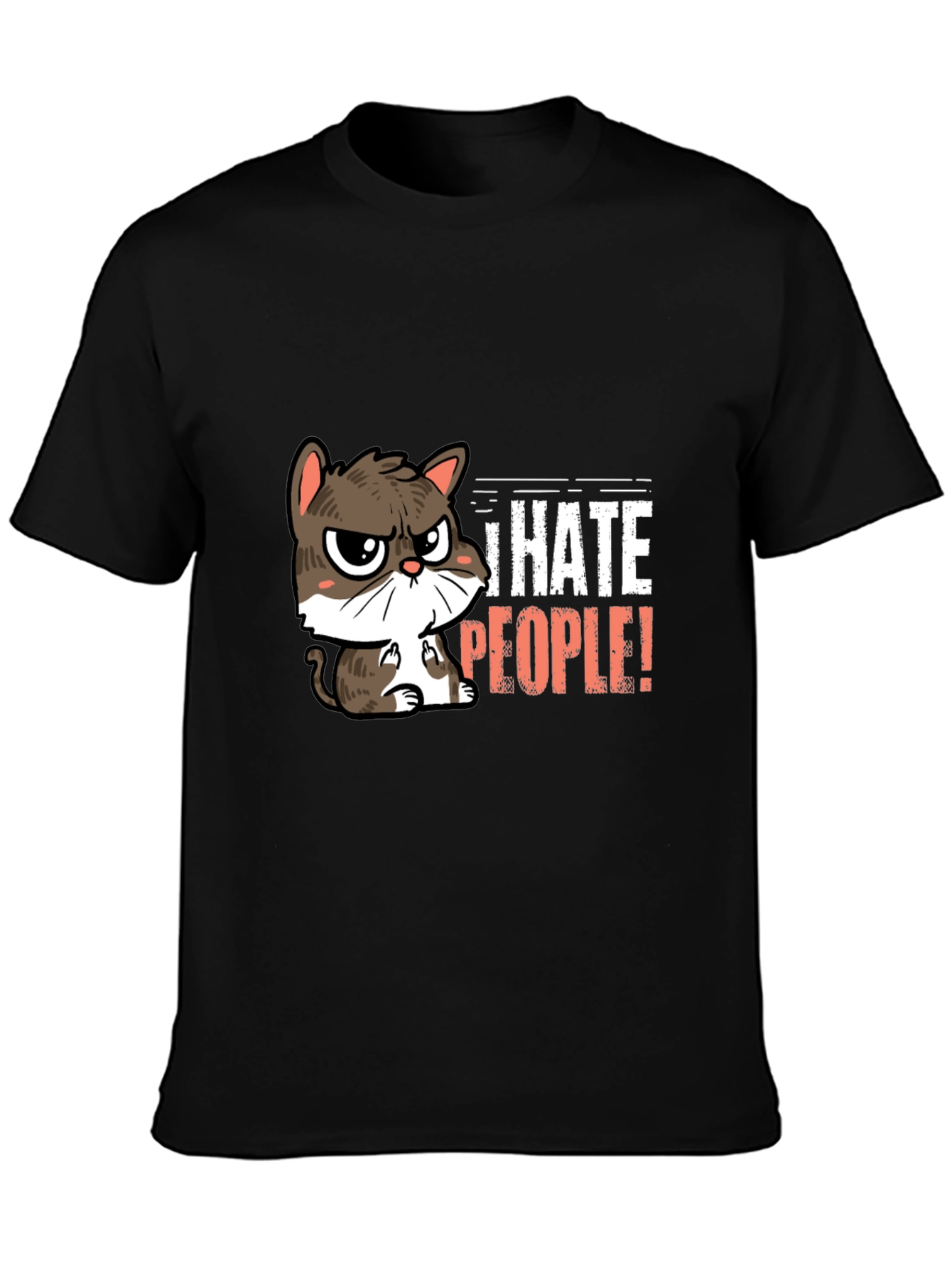 I Hate People Cat Graphic T-Shirt