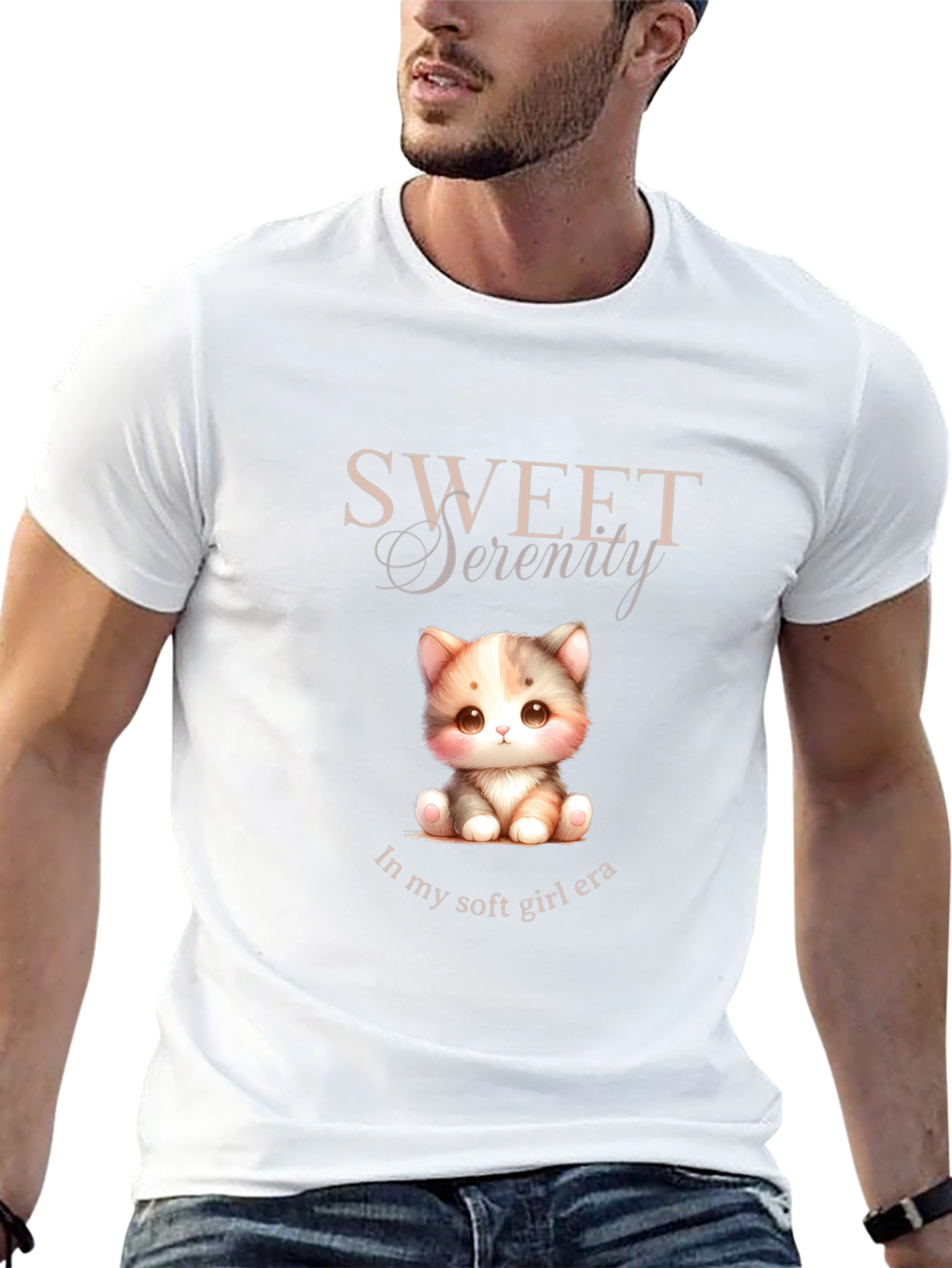 Sweet Serenity Kitten T-Shirt - Soft Girl Era Tee