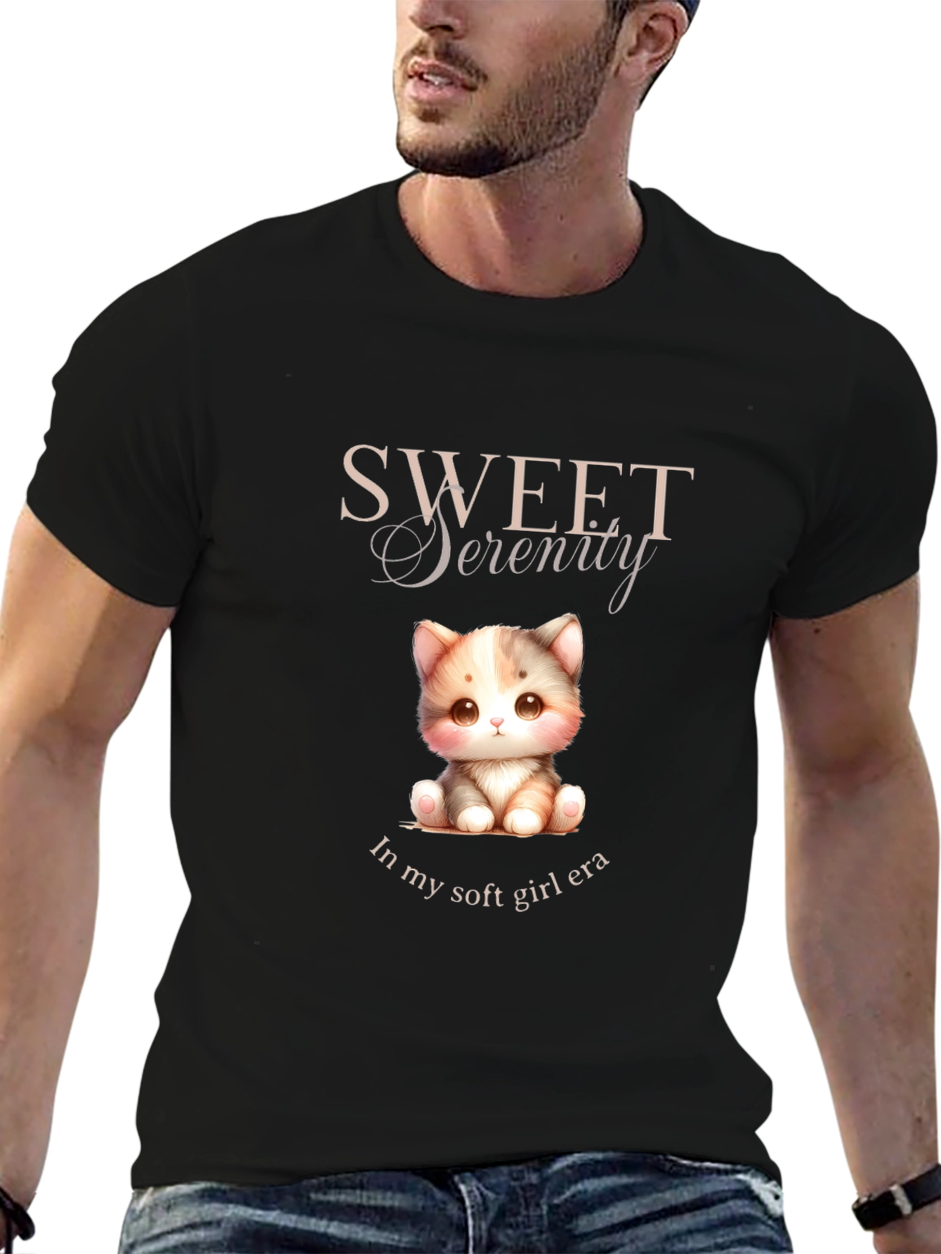 Sweet Serenity Kitten T-Shirt - Soft Girl Era Tee