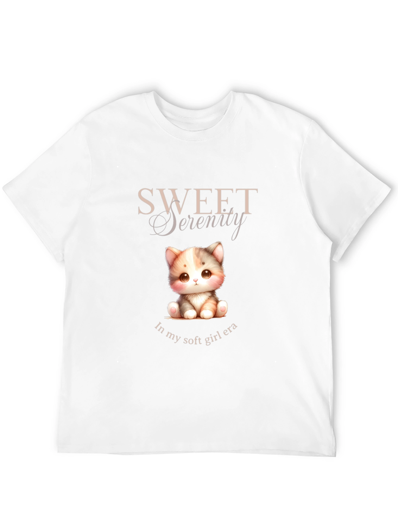 Sweet Serenity Kitten T-Shirt - Soft Girl Era Tee
