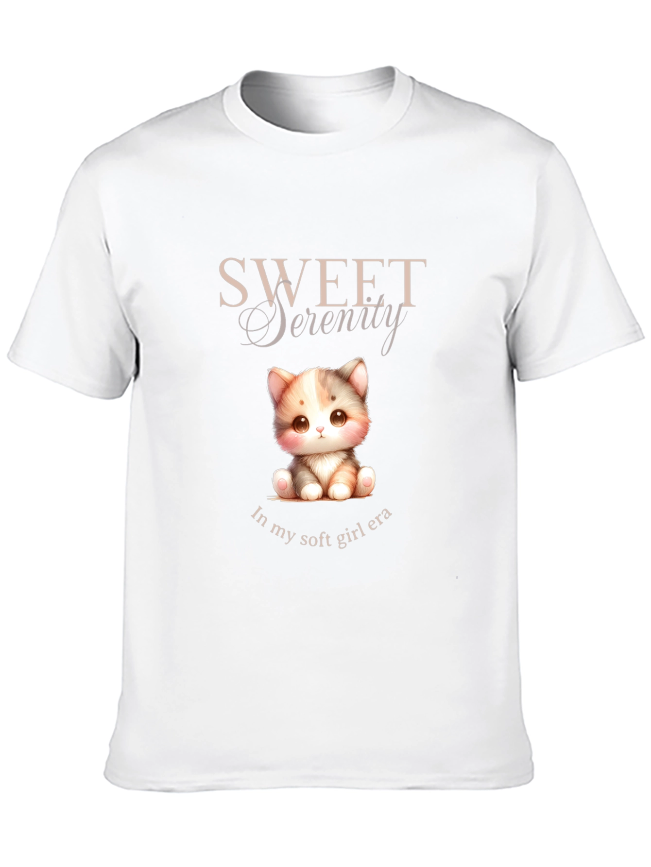Sweet Serenity Kitten T-Shirt - Soft Girl Era Tee