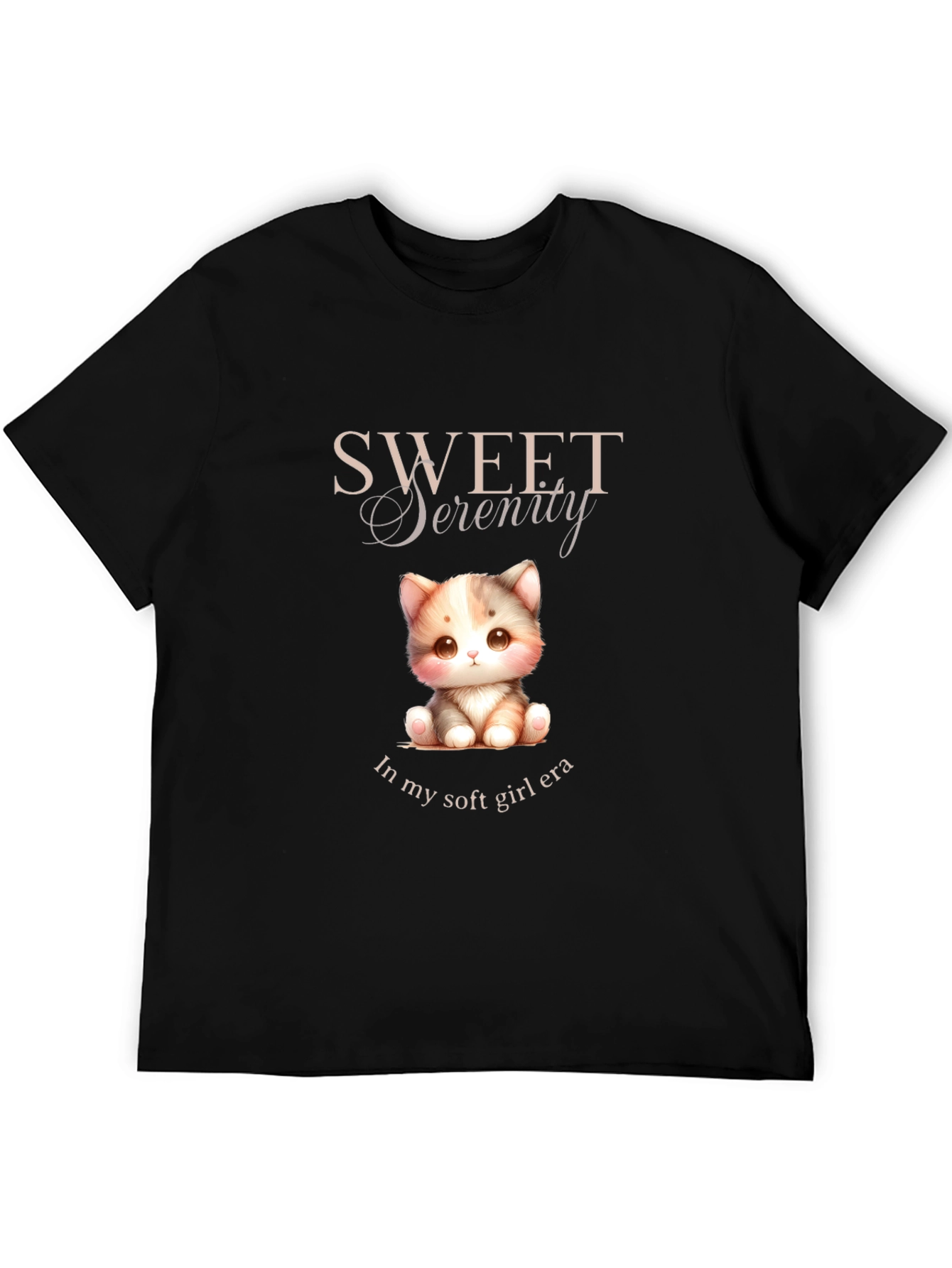 Sweet Serenity Kitten T-Shirt - Soft Girl Era Tee