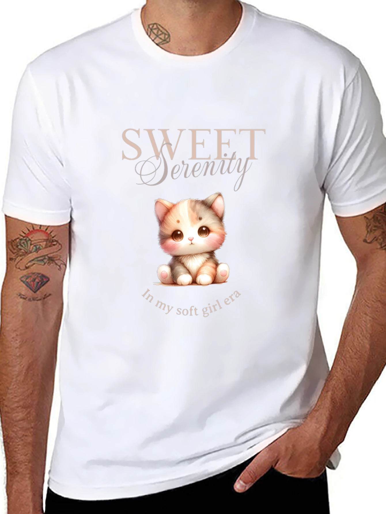 Sweet Serenity Kitten T-Shirt - Soft Girl Era Tee
