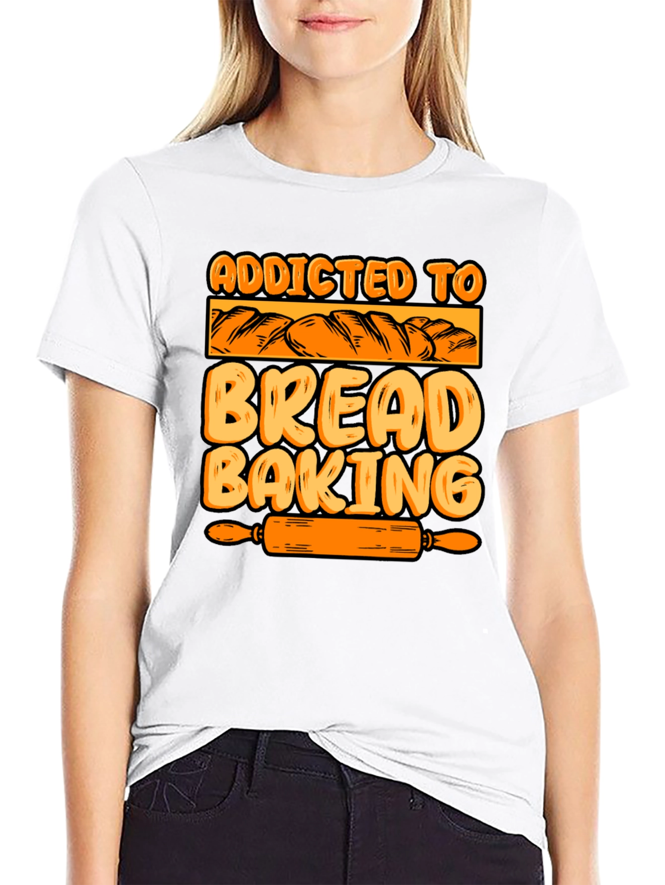 Addicted to Bread Baking Graphic T-Shirt