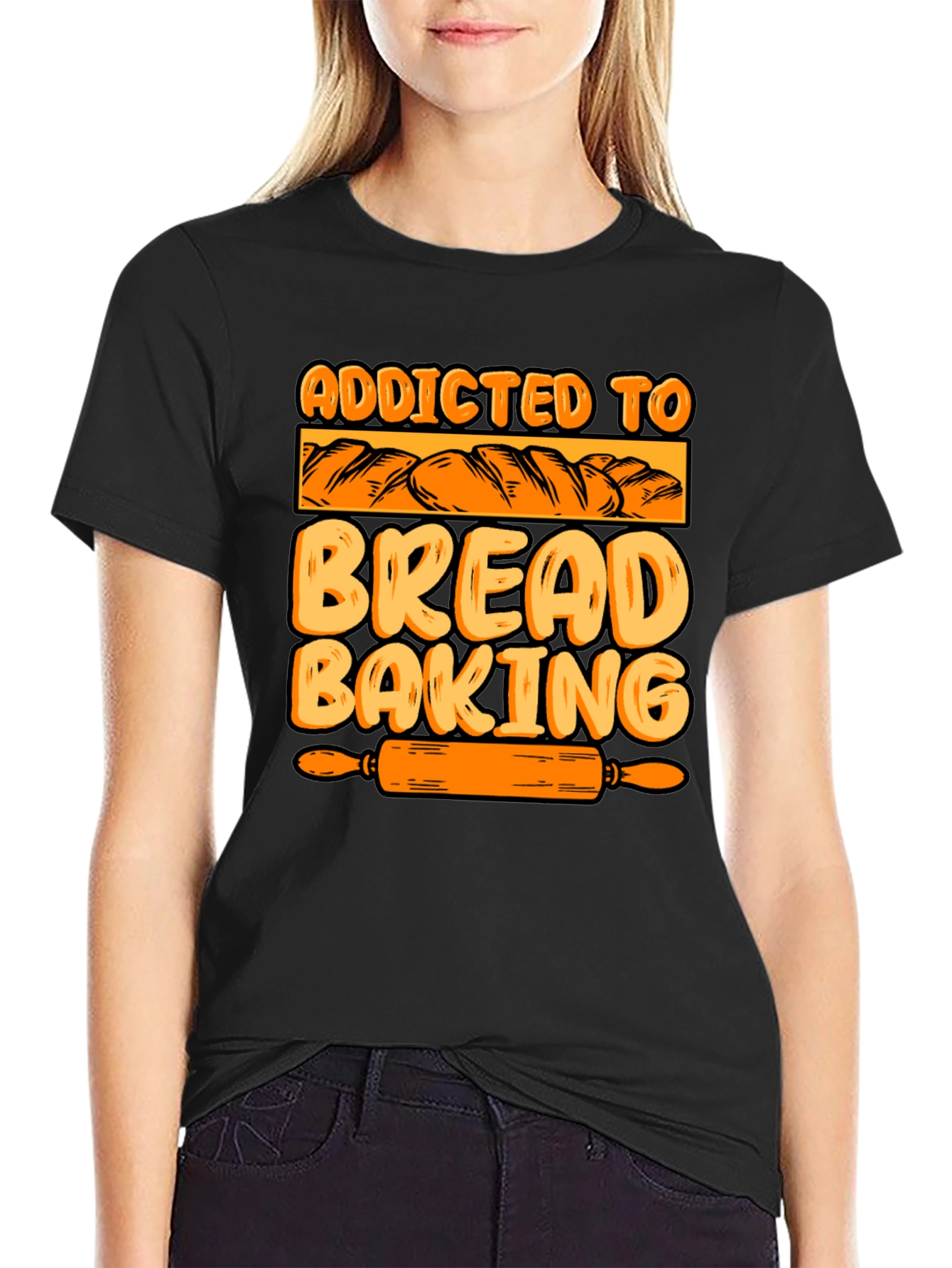 Addicted to Bread Baking Graphic T-Shirt