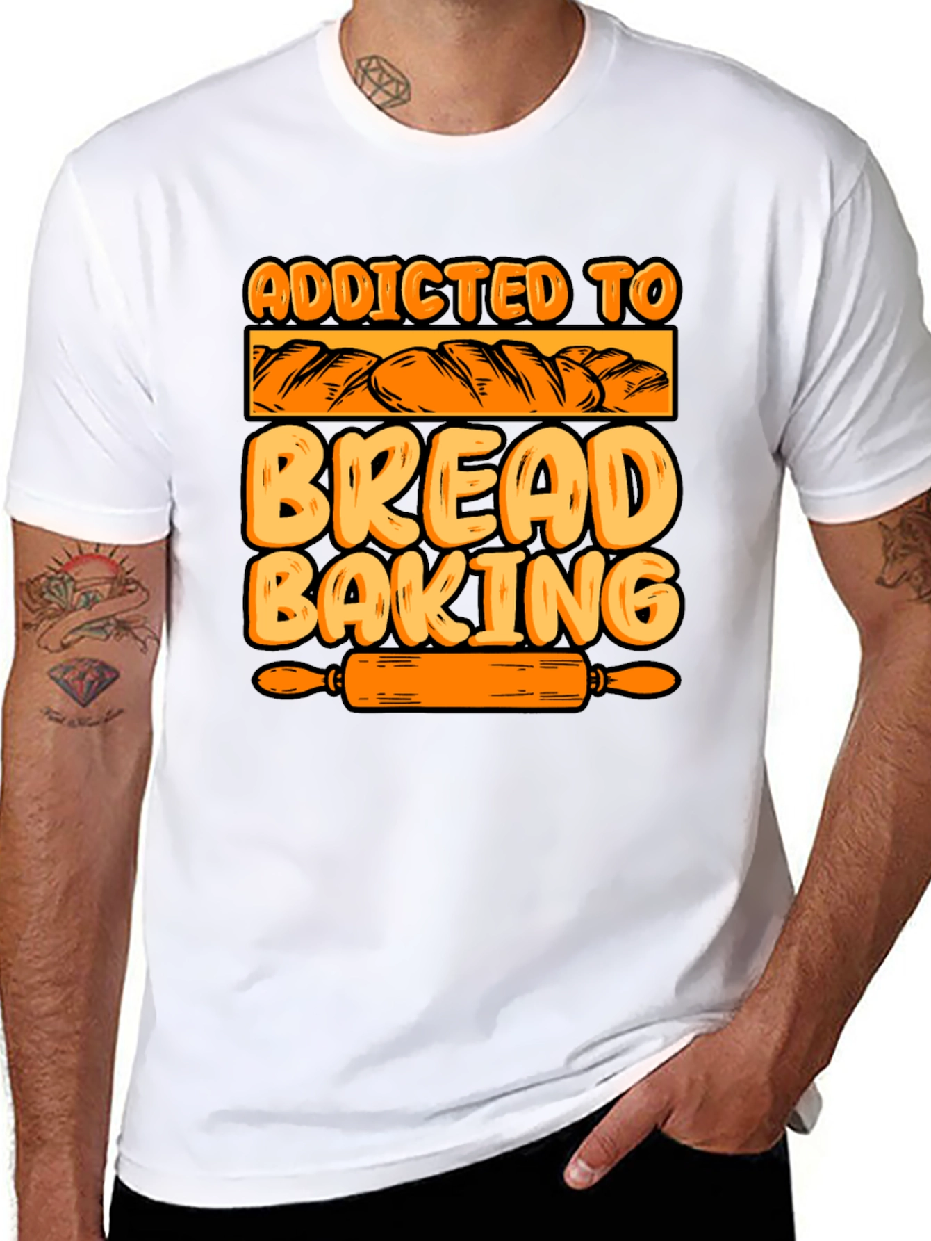 Addicted to Bread Baking Graphic T-Shirt
