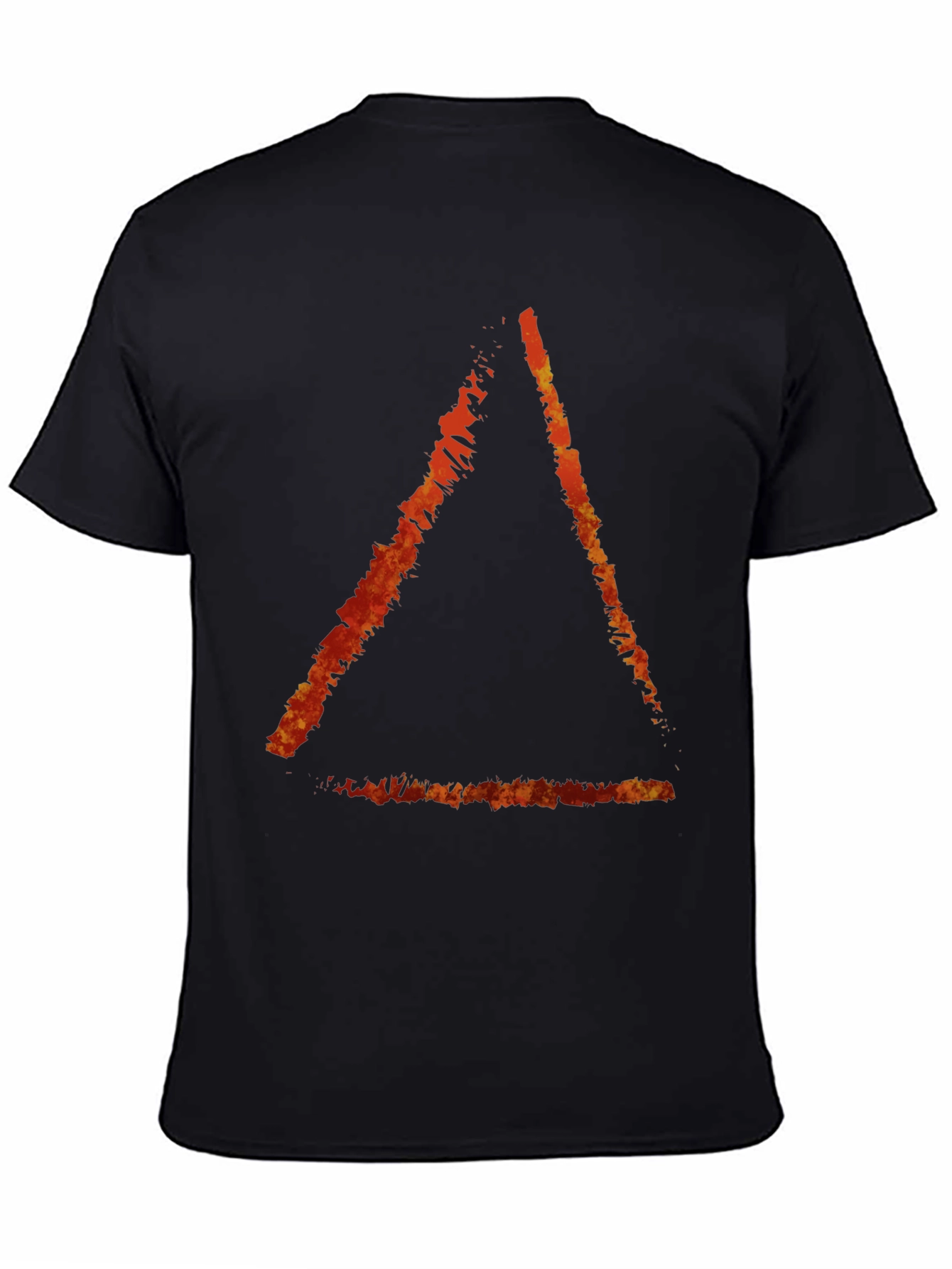 Fiery Triangle Graphic Black Tee - Stylish Casual Wear