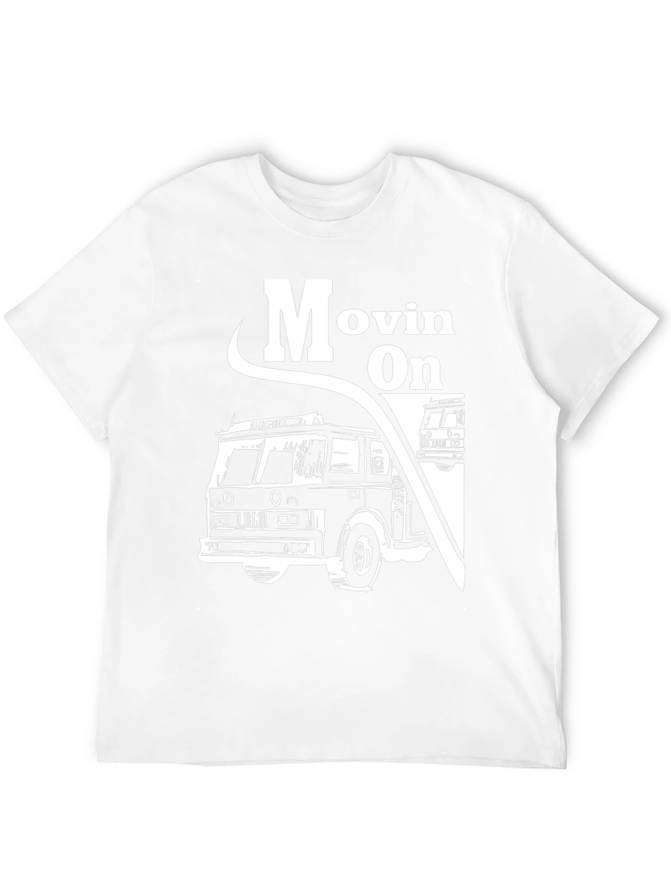 Moving On Fire Truck Graphic Tee - Black