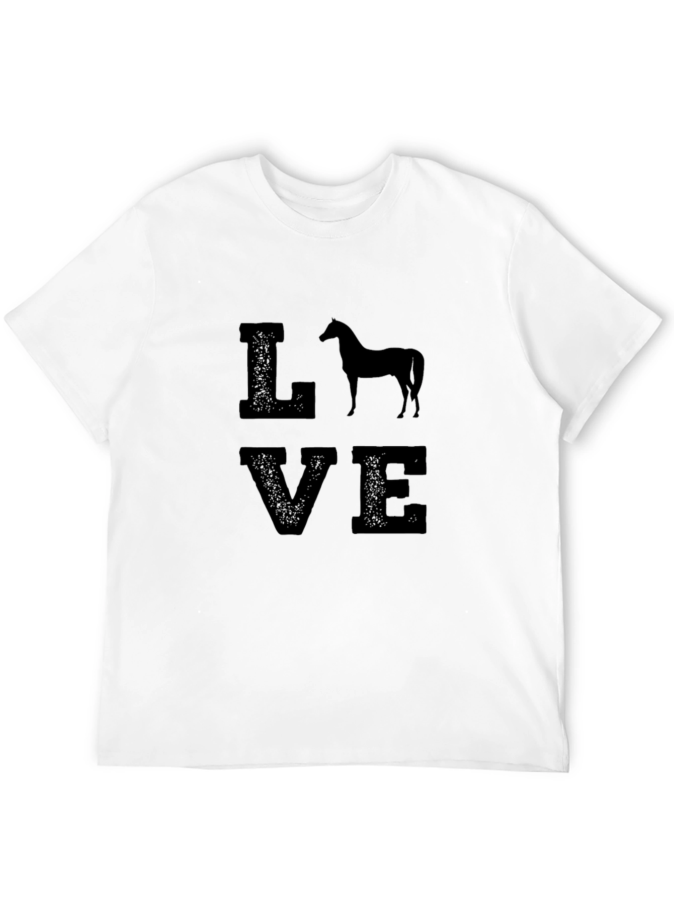 Love Horses Black Graphic T-Shirt