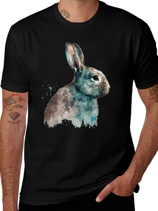 Watercolor Rabbit T-Shirt - Urban Wildlife Style