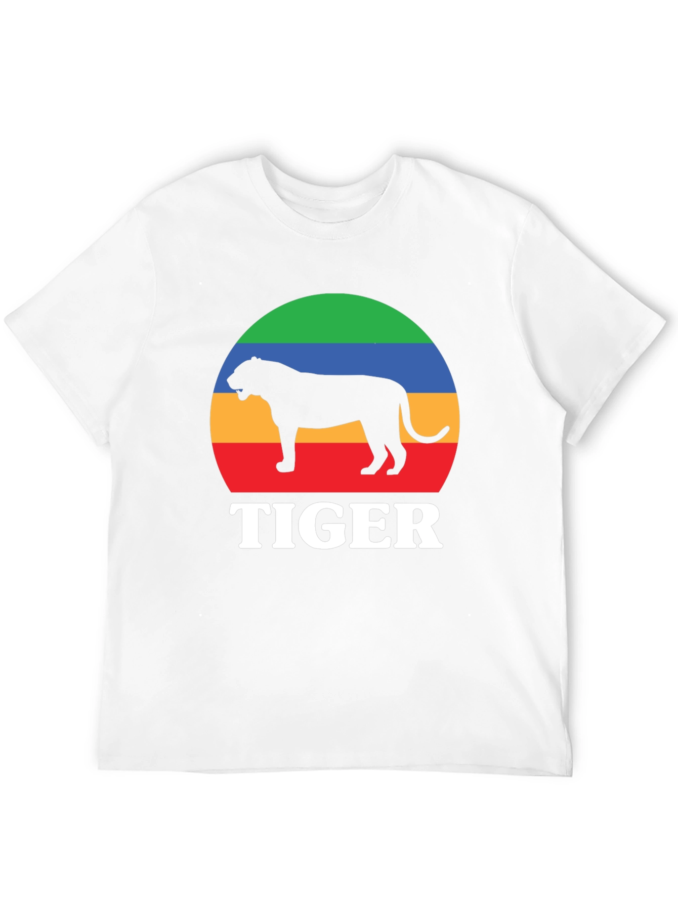 Retro Tiger Graphic Tee - Black Cotton T-Shirt