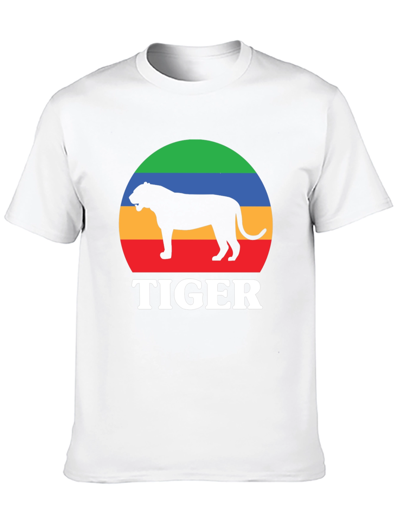 Retro Tiger Graphic Tee - Black Cotton T-Shirt