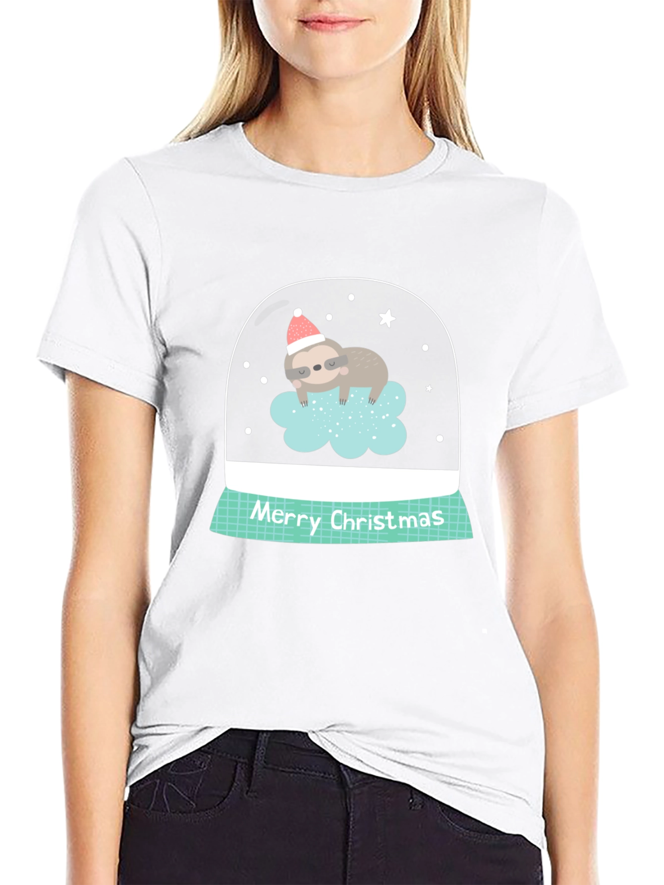 Sloth in Snow Globe Christmas T-Shirt