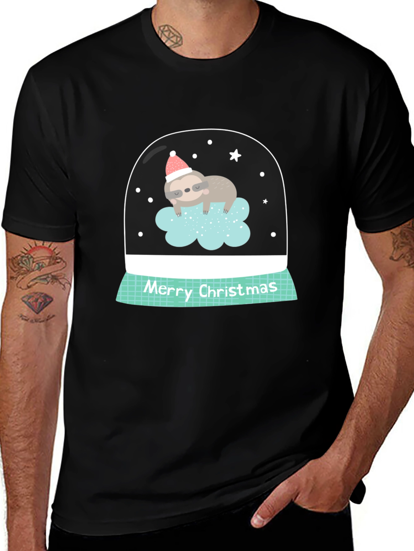 Sloth in Snow Globe Christmas T-Shirt