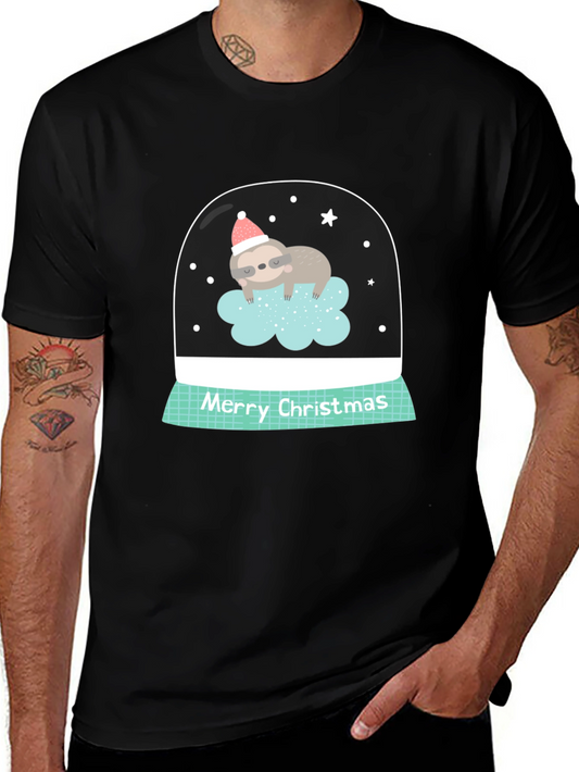 Sloth in Snow Globe Christmas T-Shirt