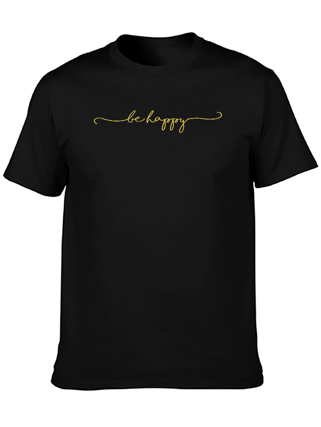 Be Happy Black Graphic Tee