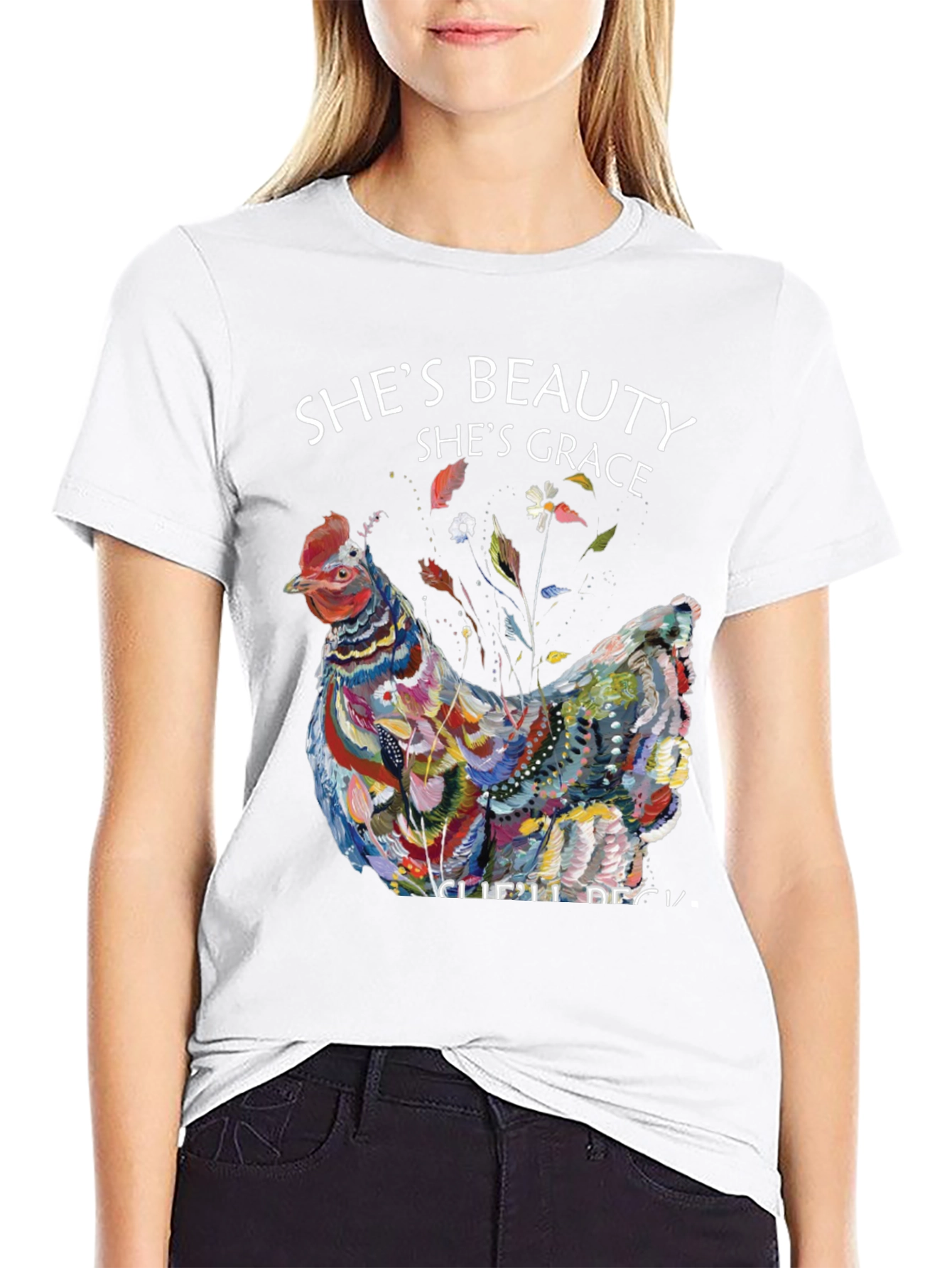 Shes Beauty Shes Grace Hen Graphic Tee