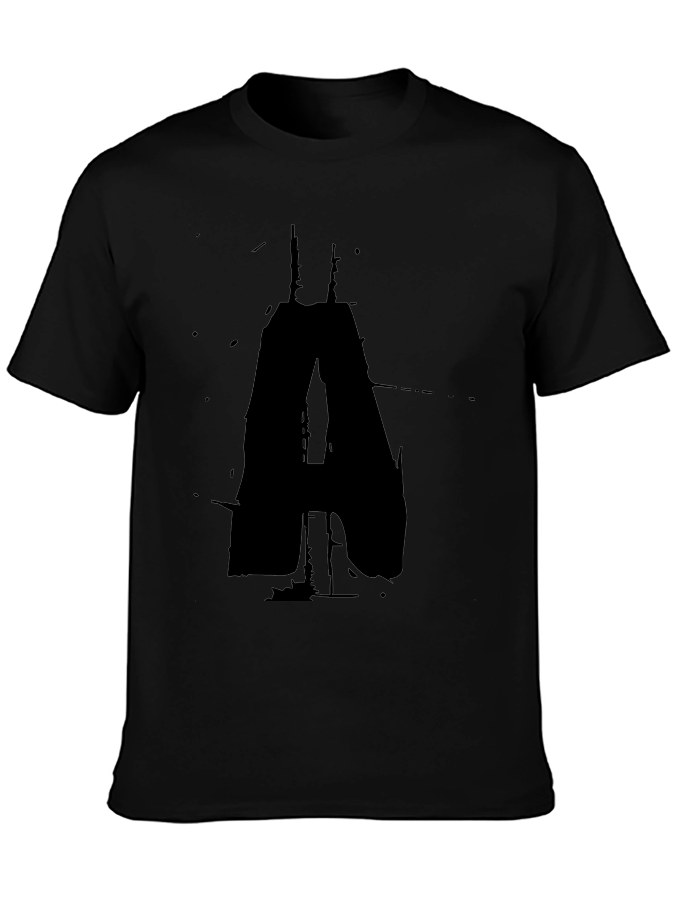 Abstract A Graphic Tee - Black Casual T-Shirt