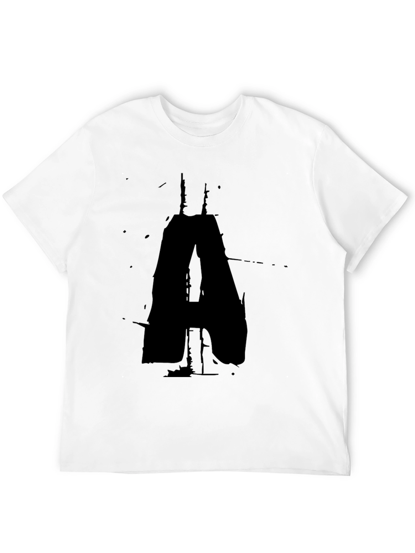Abstract A Graphic Tee - Black Casual T-Shirt