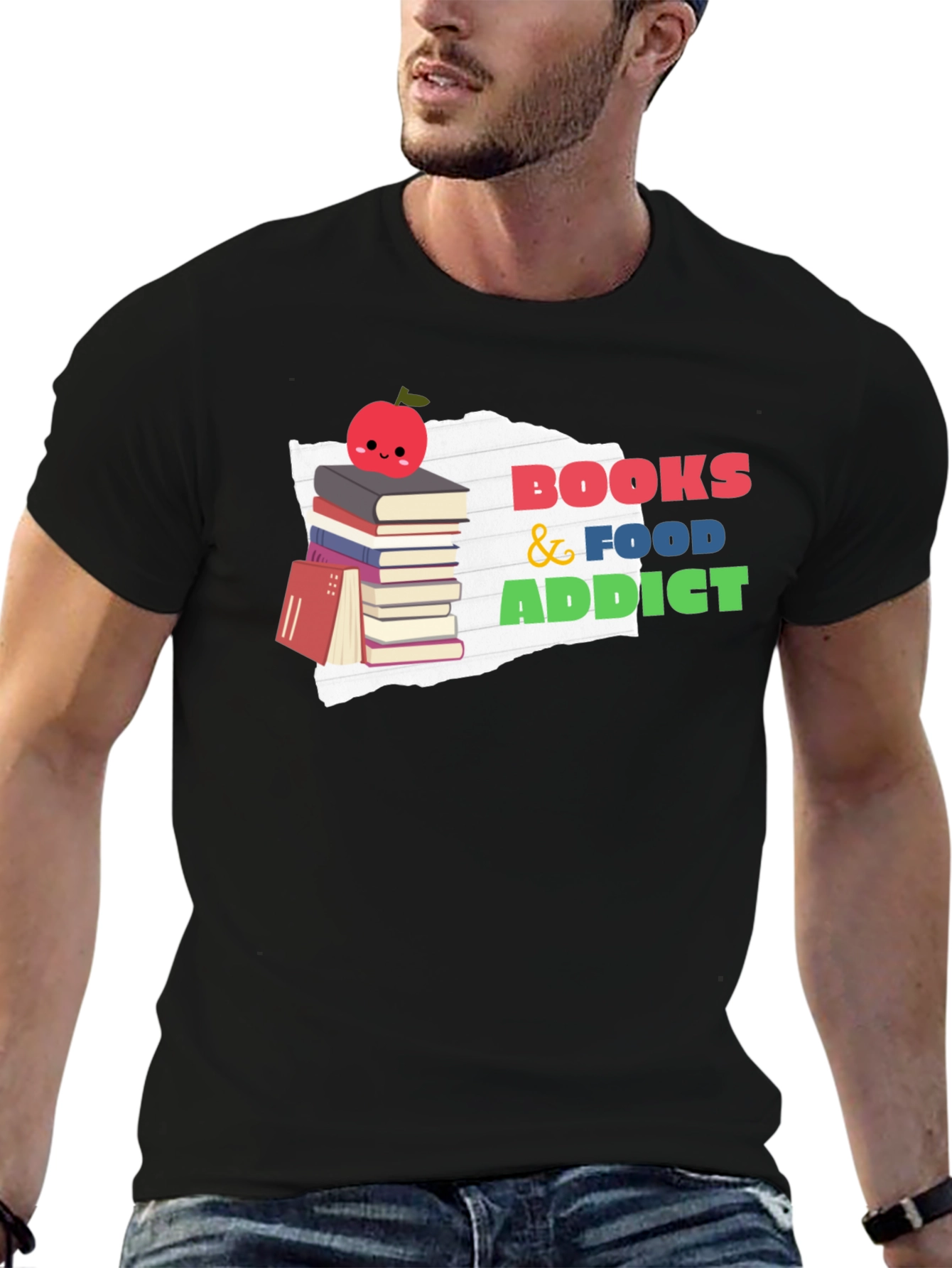 Books and Food Addict Graphic T-Shirt