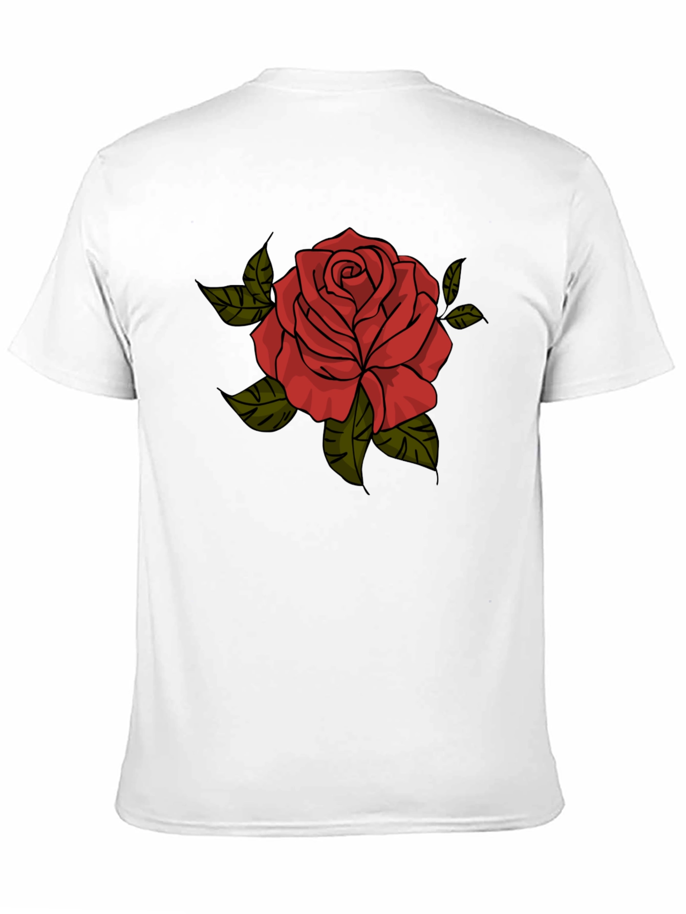 Red Rose Graphic T-Shirt - Classic Black Tee