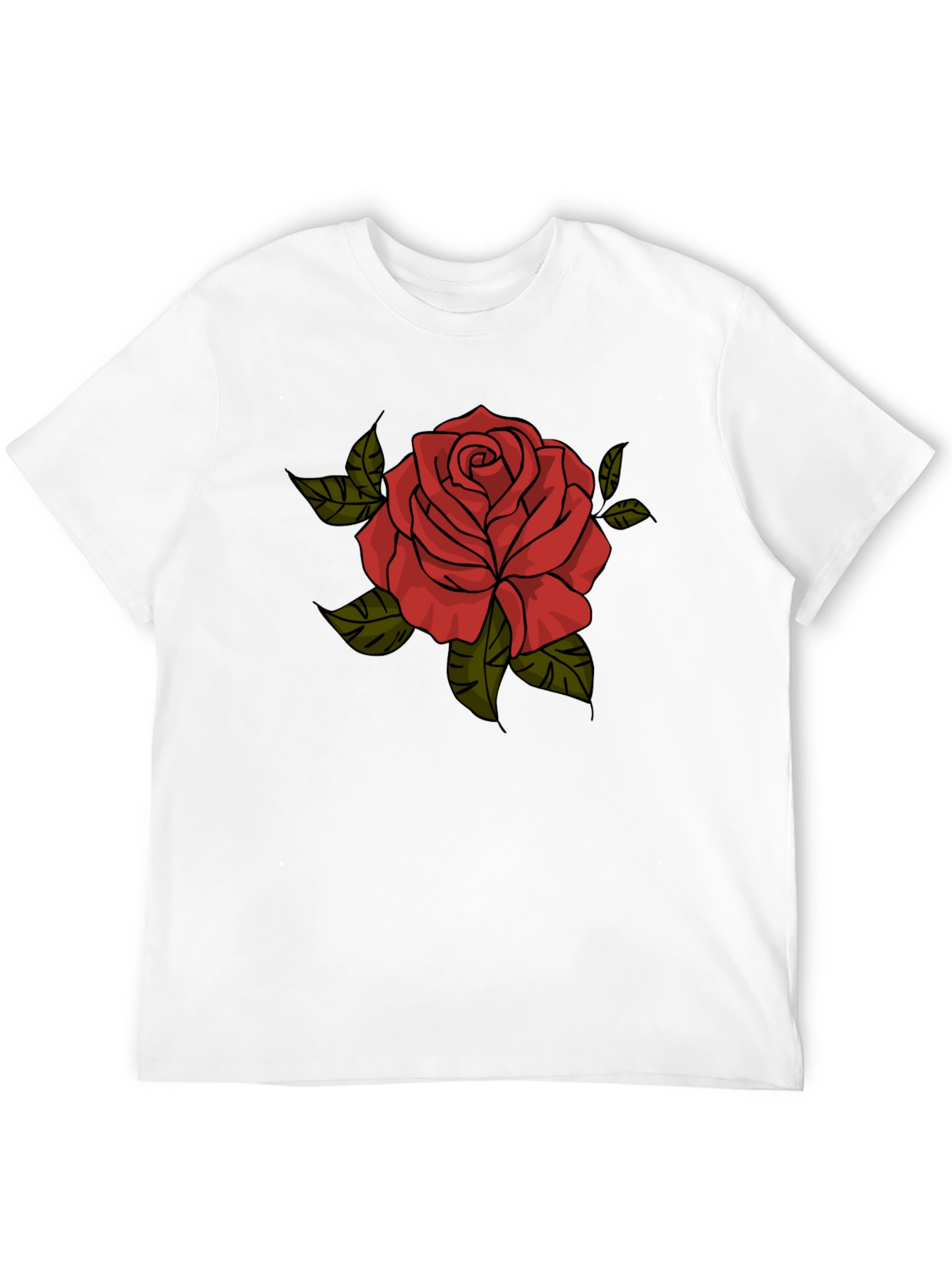 Red Rose Graphic T-Shirt - Classic Black Tee