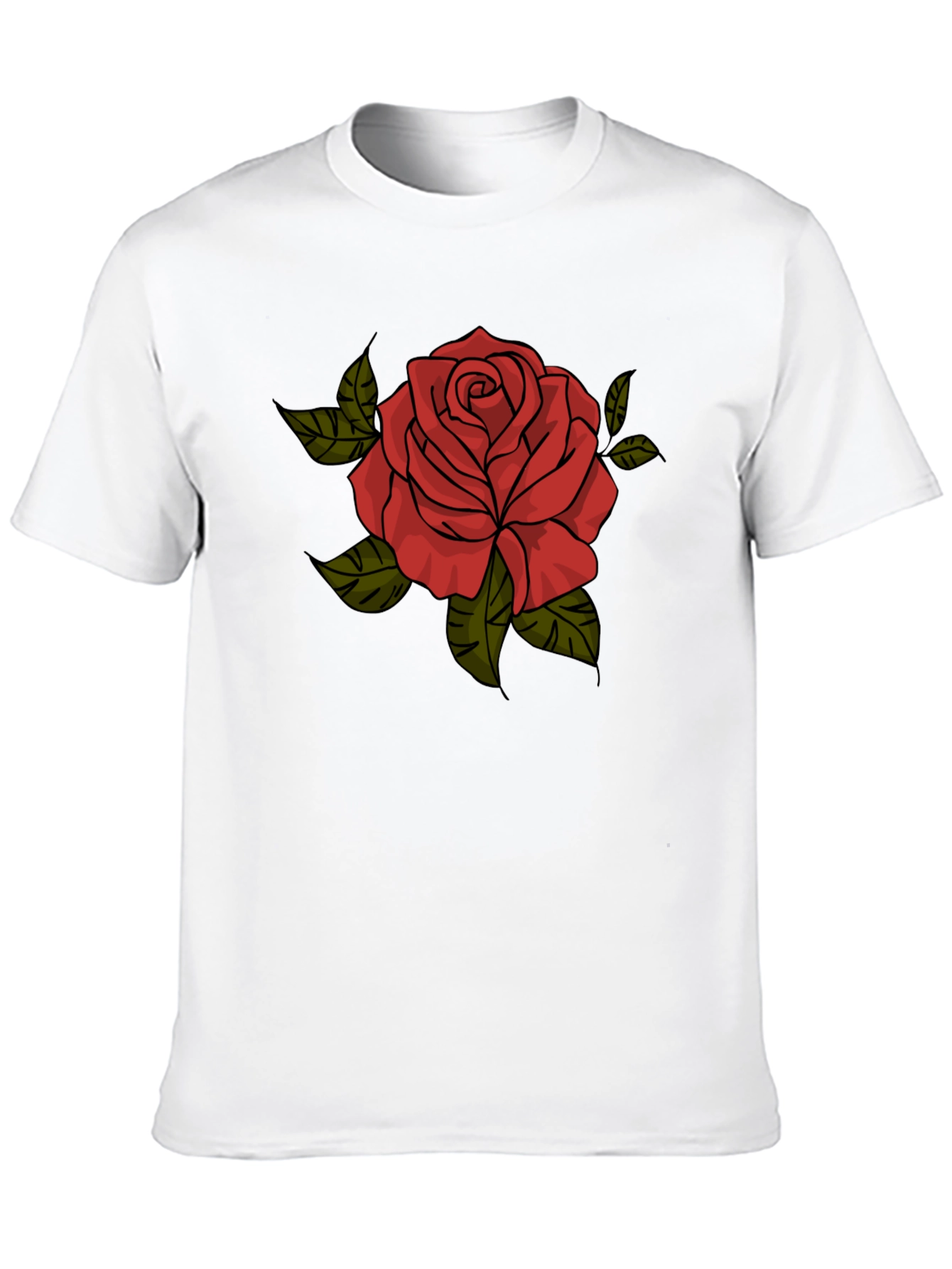 Red Rose Graphic T-Shirt - Classic Black Tee