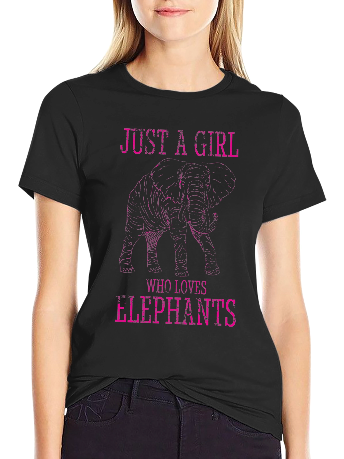 Just A Girl Who Loves Elephants Graphic T-Shirt
