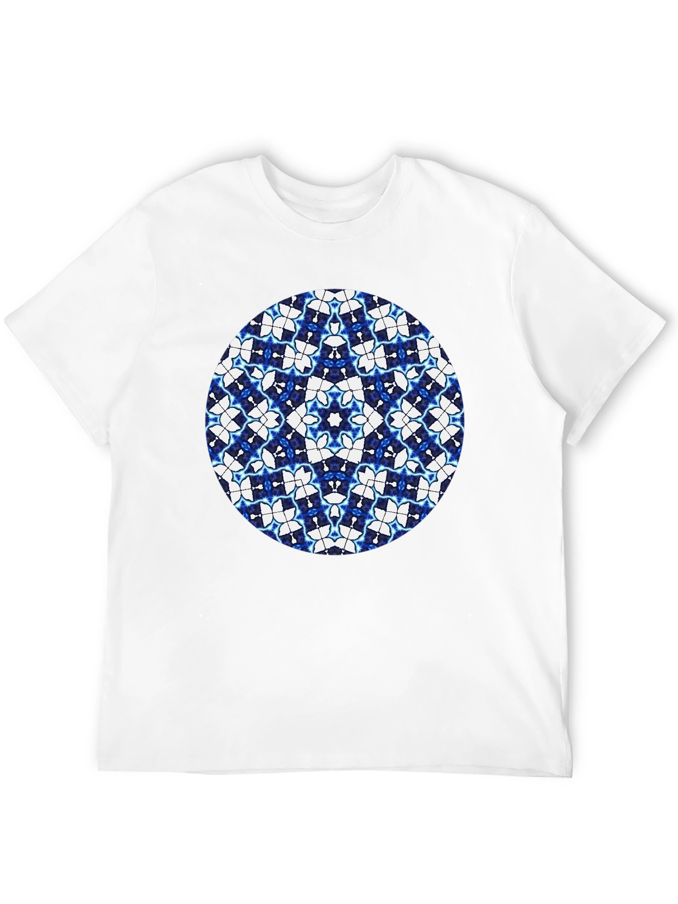 Blue Kaleidoscope Circle Black T-Shirt