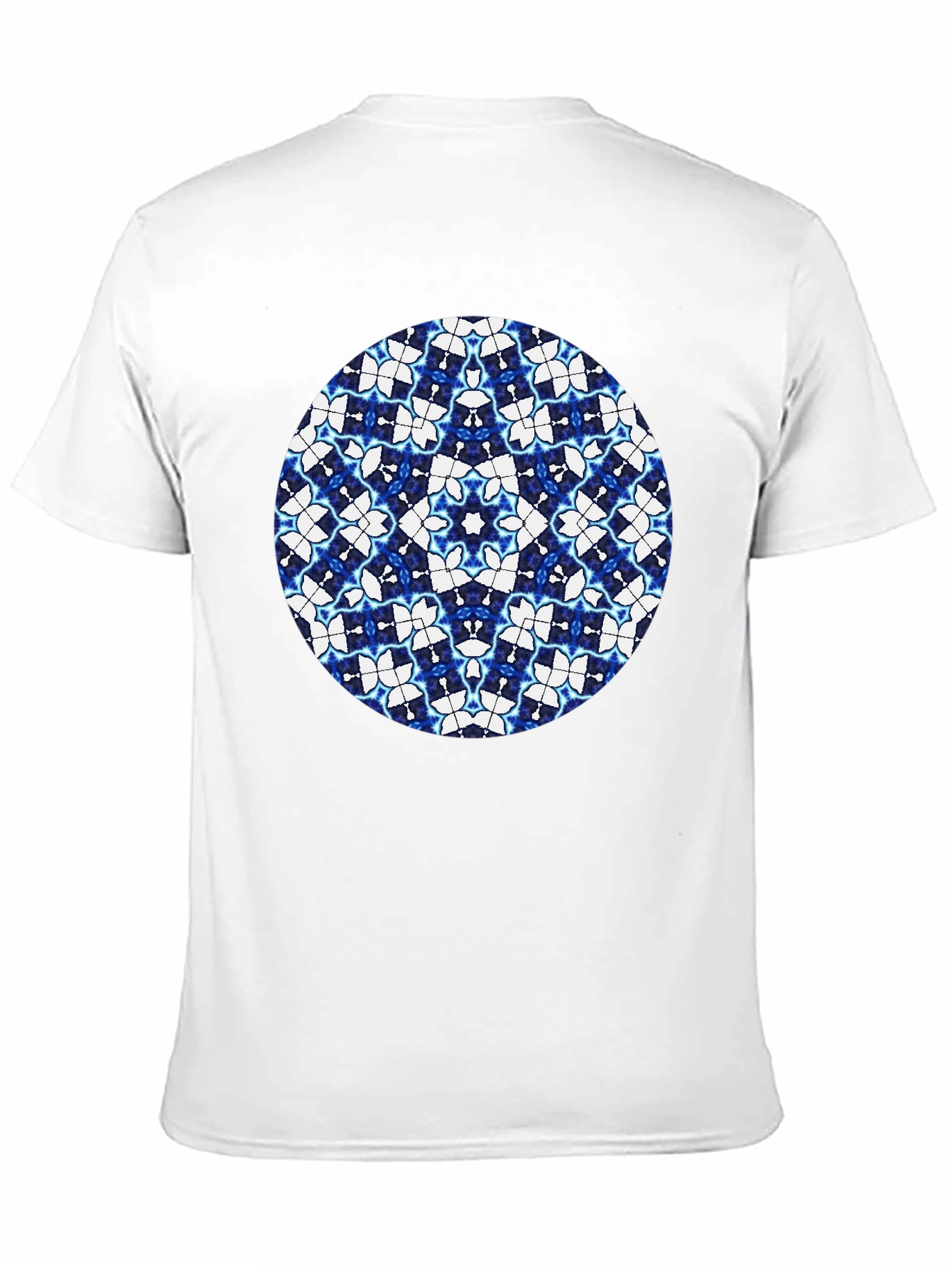Blue Kaleidoscope Circle Black T-Shirt