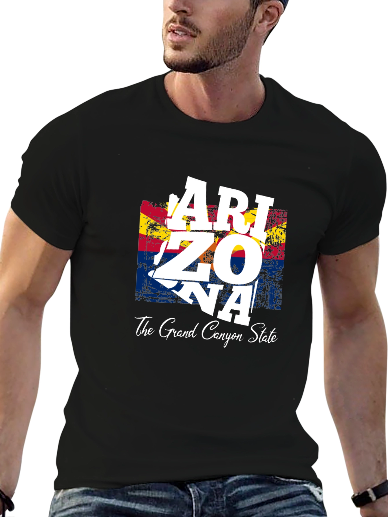 Arizona State Flag Graphic Print Mens T-Shirt