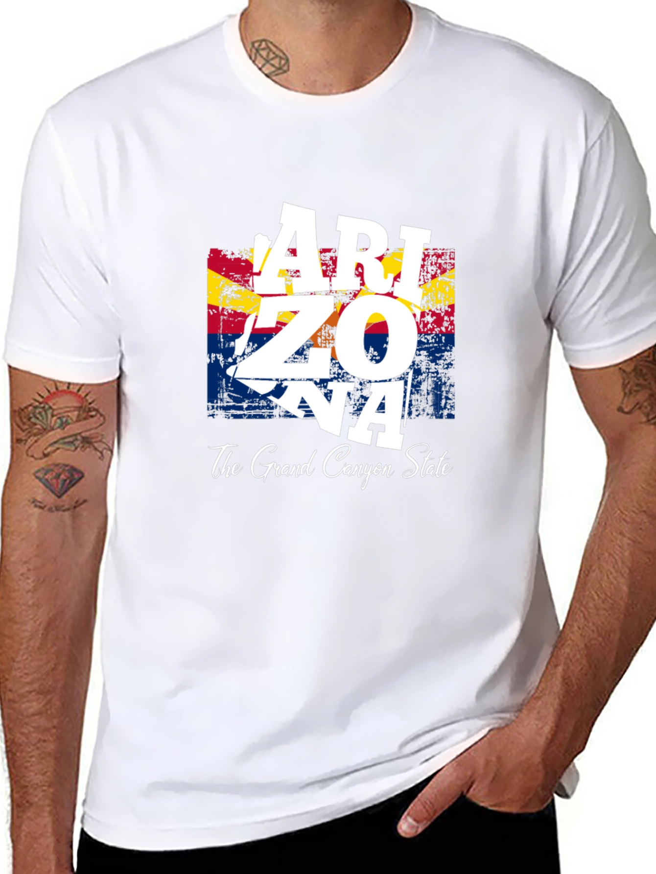 Arizona State Flag Graphic Print Mens T-Shirt