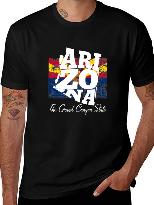 Arizona State Flag Graphic Print Mens T-Shirt