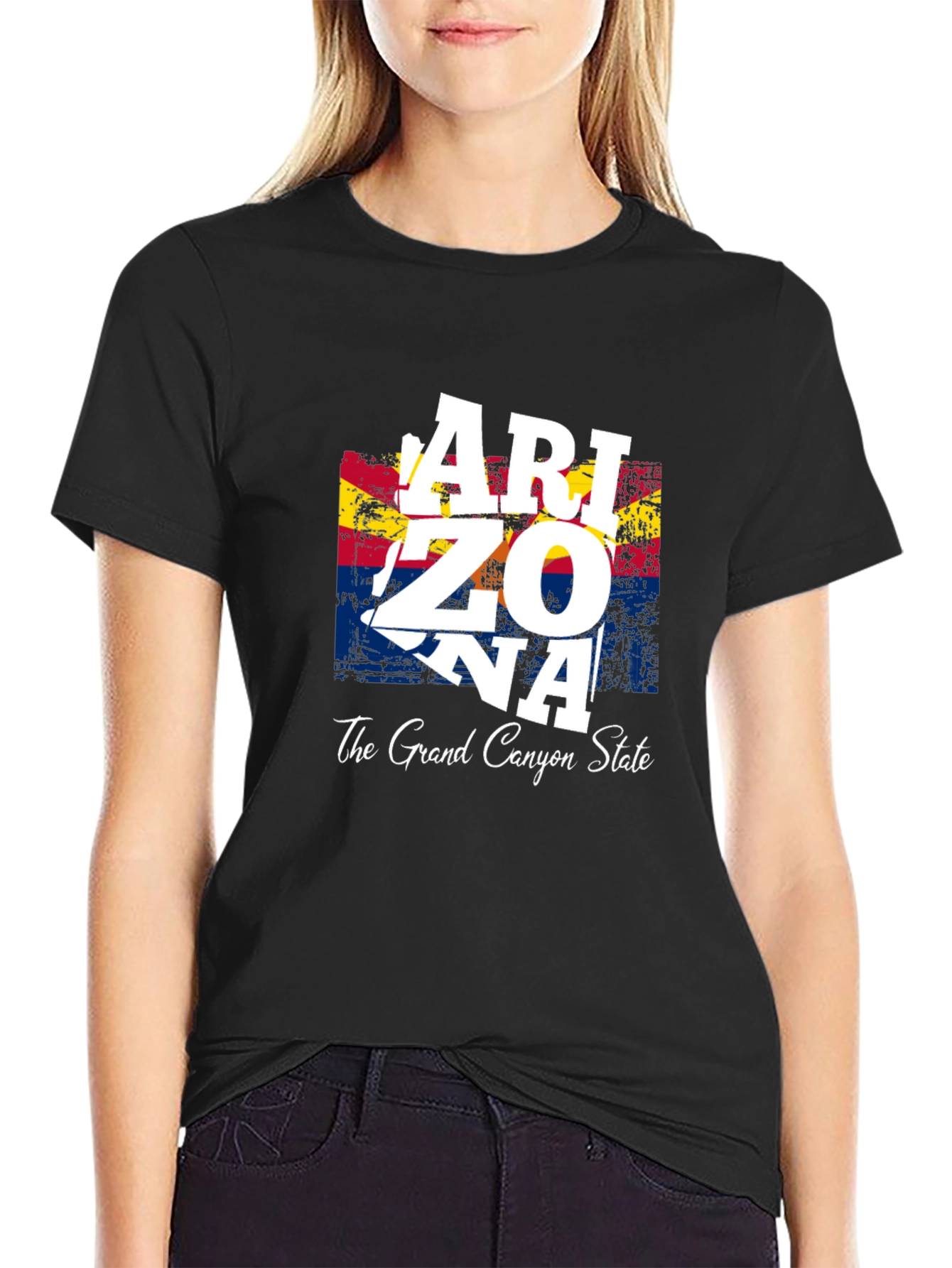 Arizona State Flag Graphic Print Mens T-Shirt