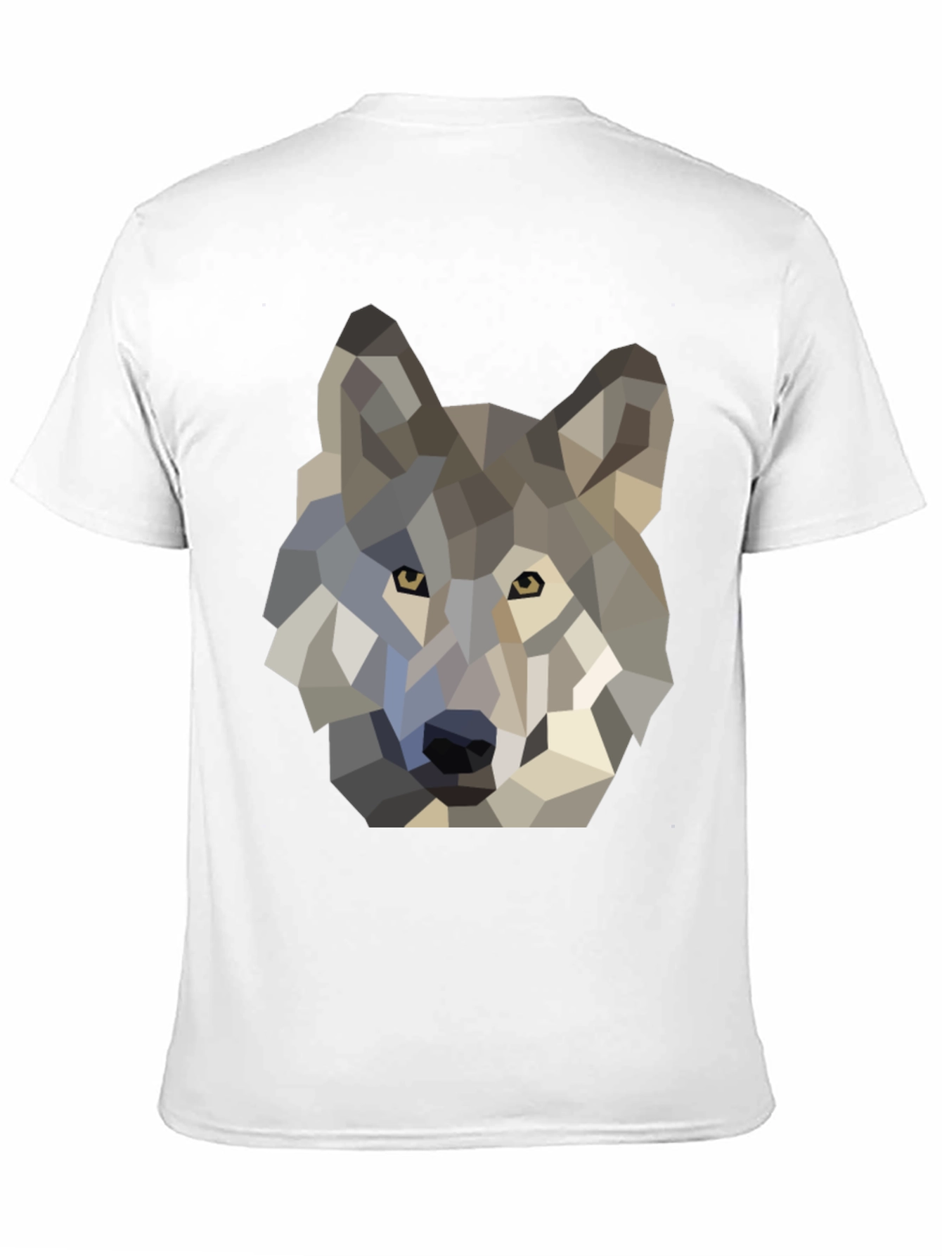 Geometric Wolf Graphic Tee - Black Cotton T-Shirt