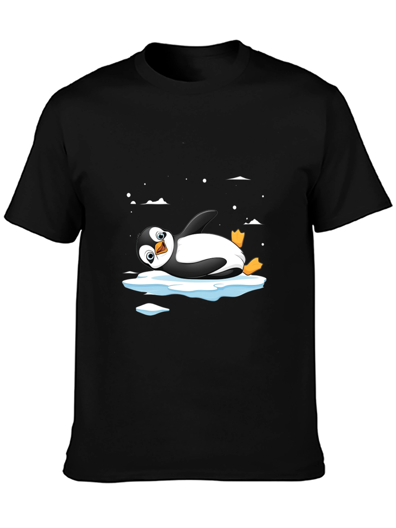 Cool Penguin on Ice T-Shirt - Black