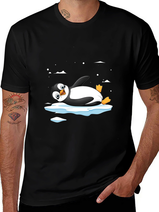 Cool Penguin on Ice T-Shirt - Black