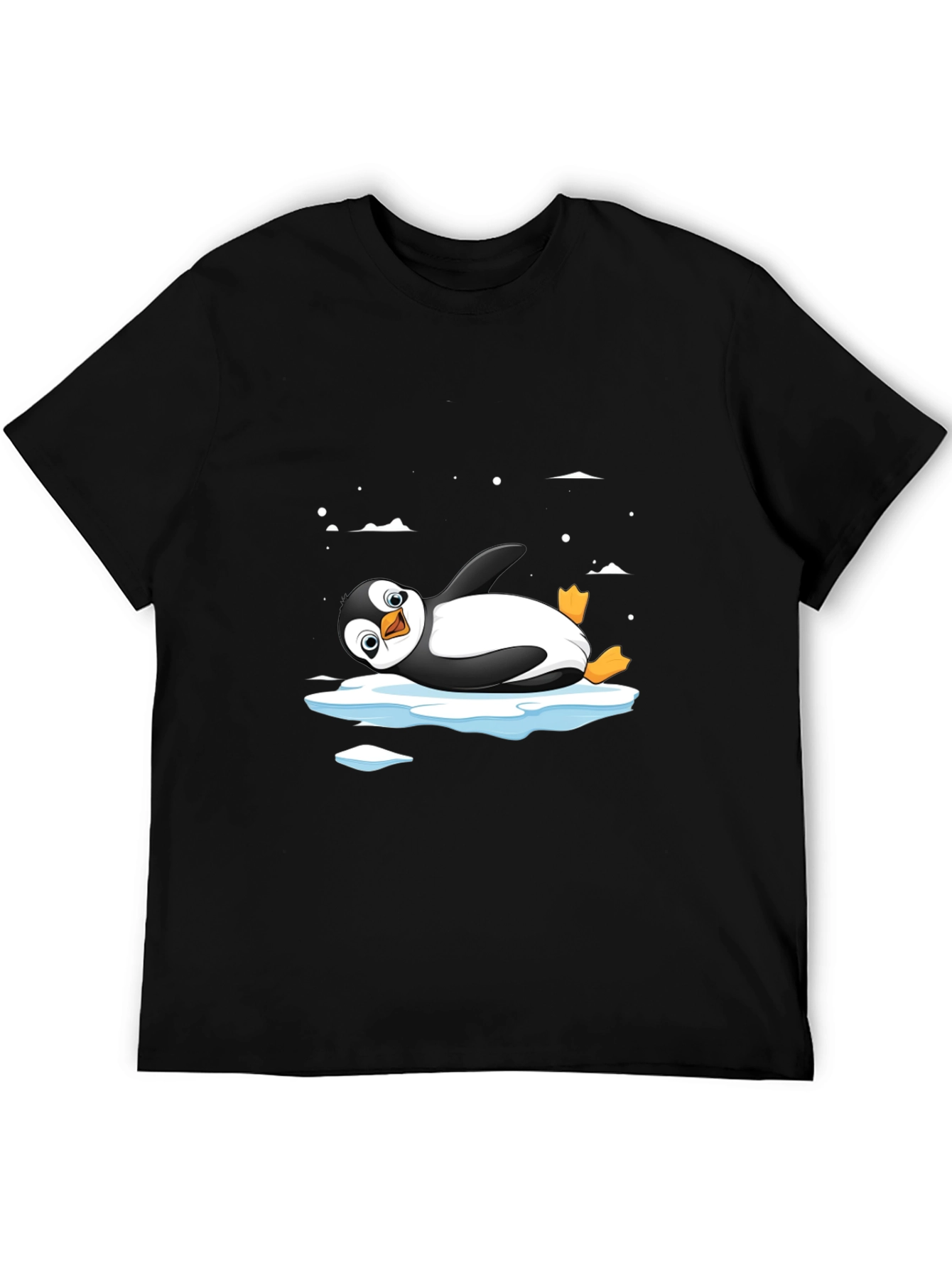 Cool Penguin on Ice T-Shirt - Black