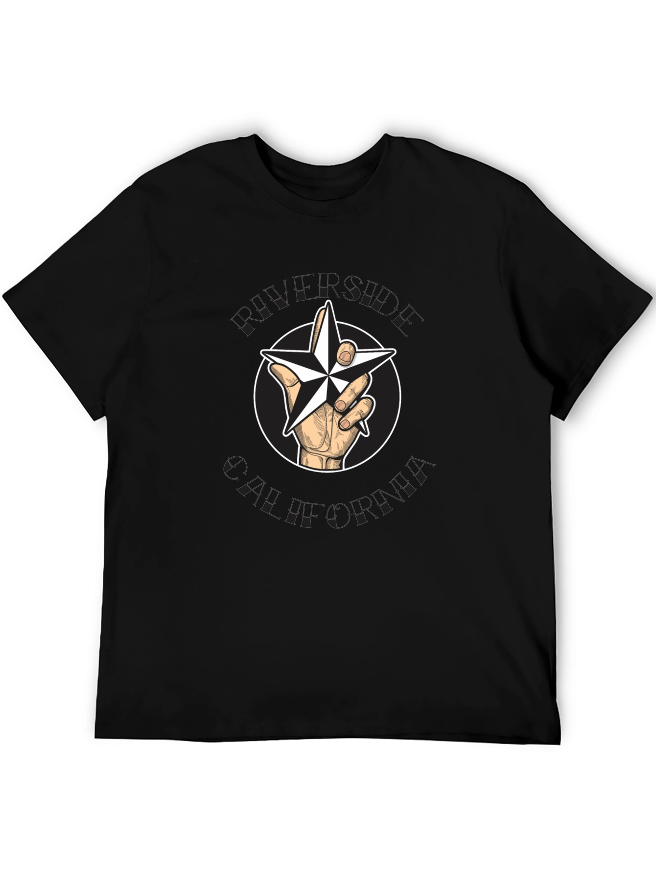 Star Hand Graphic T-Shirt - Casual Black Tee