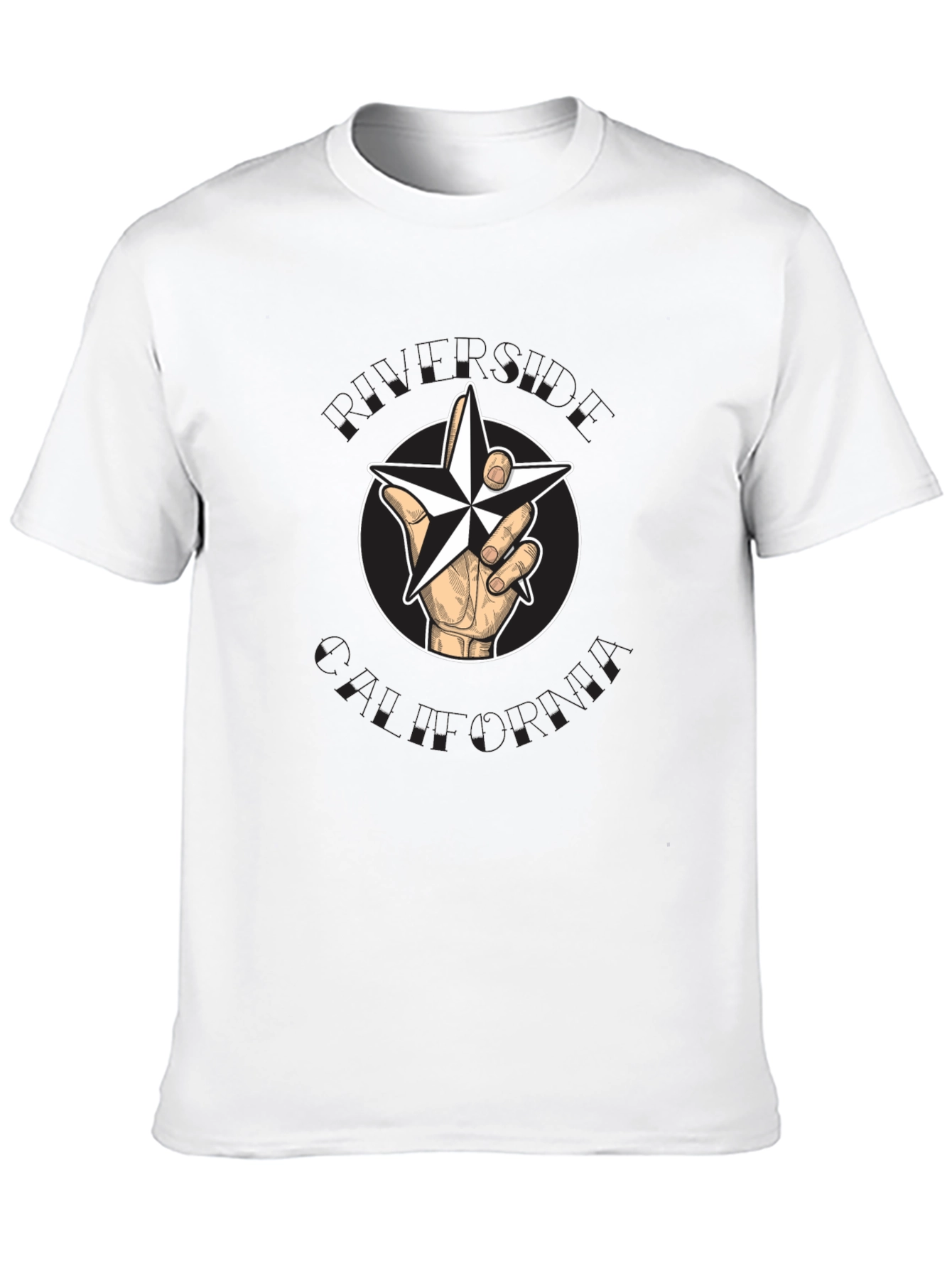 Star Hand Graphic T-Shirt - Casual Black Tee