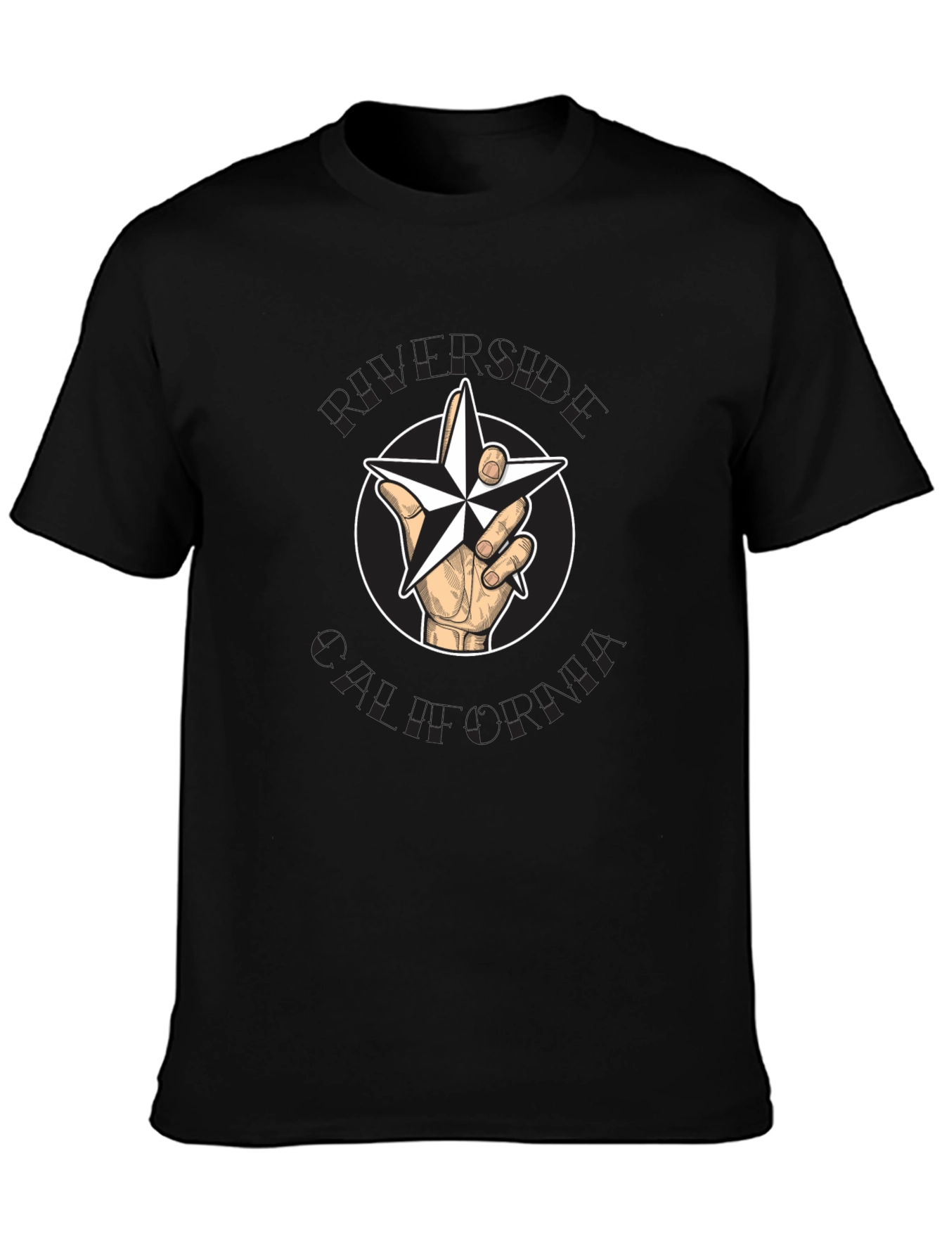 Star Hand Graphic T-Shirt - Casual Black Tee