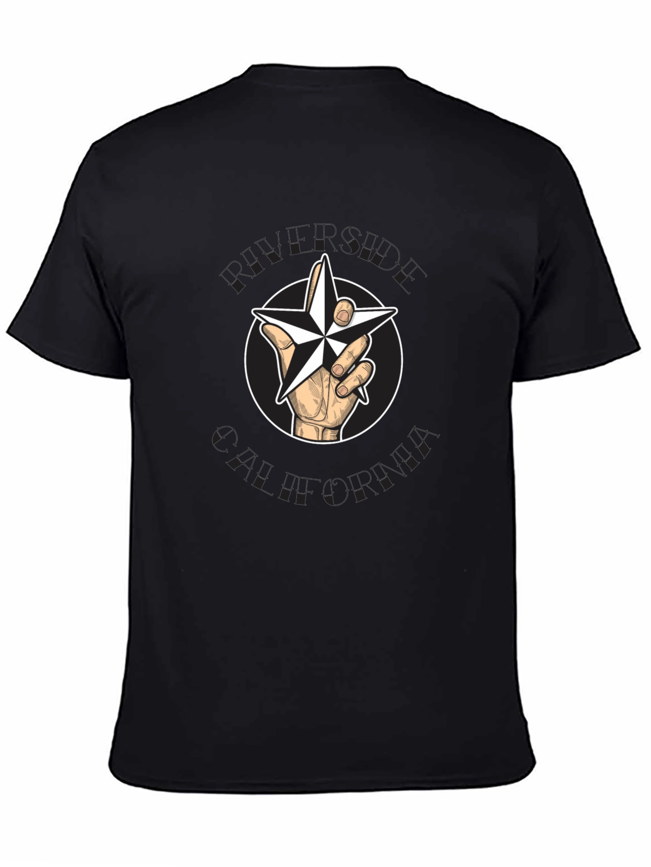 Star Hand Graphic T-Shirt - Casual Black Tee
